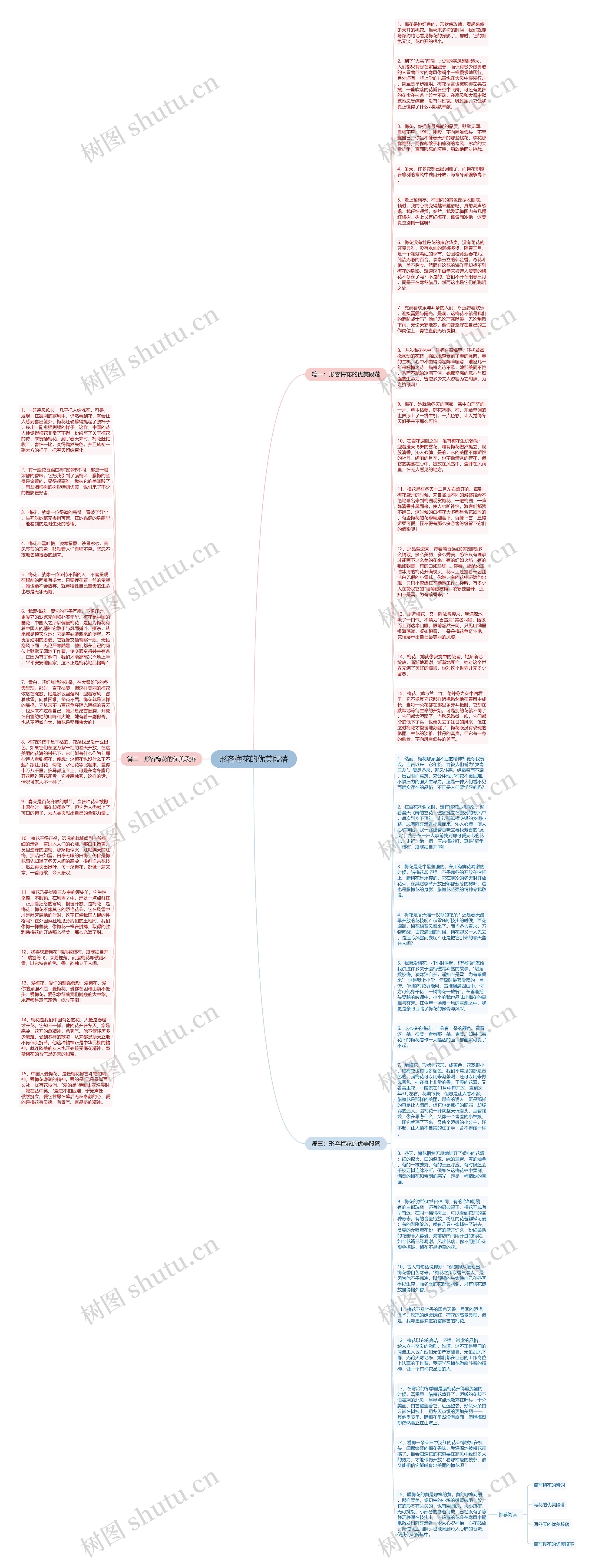 形容梅花的优美段落思维导图