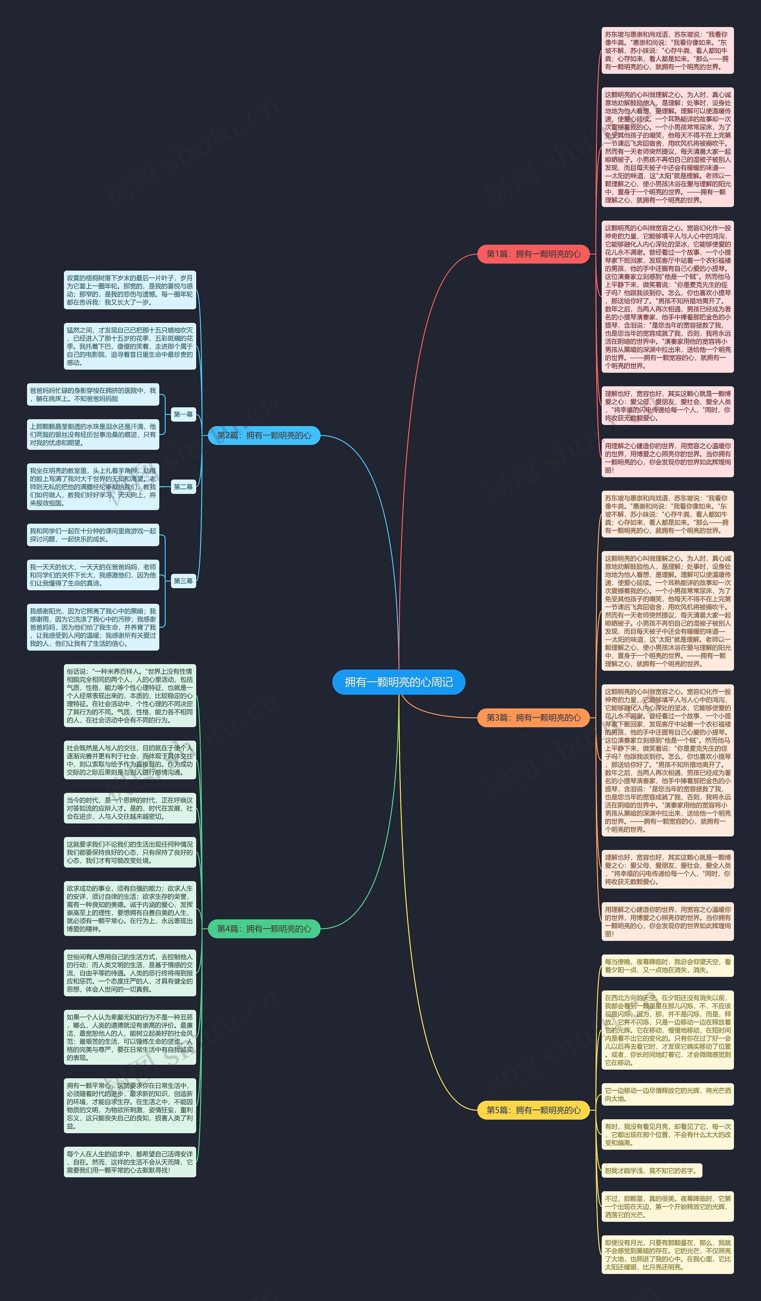 拥有一颗明亮的心周记思维导图
