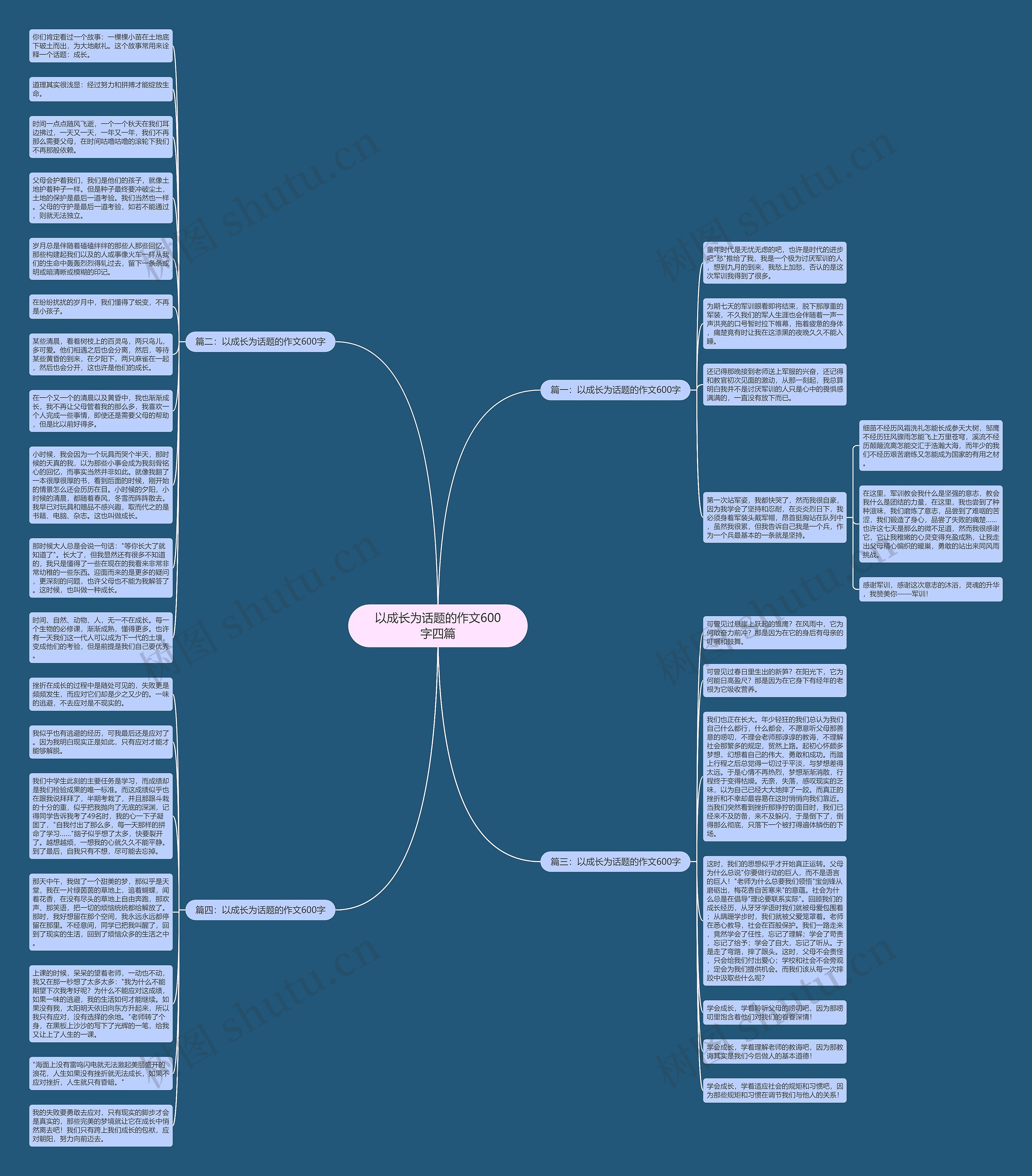 以成长为话题的作文600字四篇思维导图