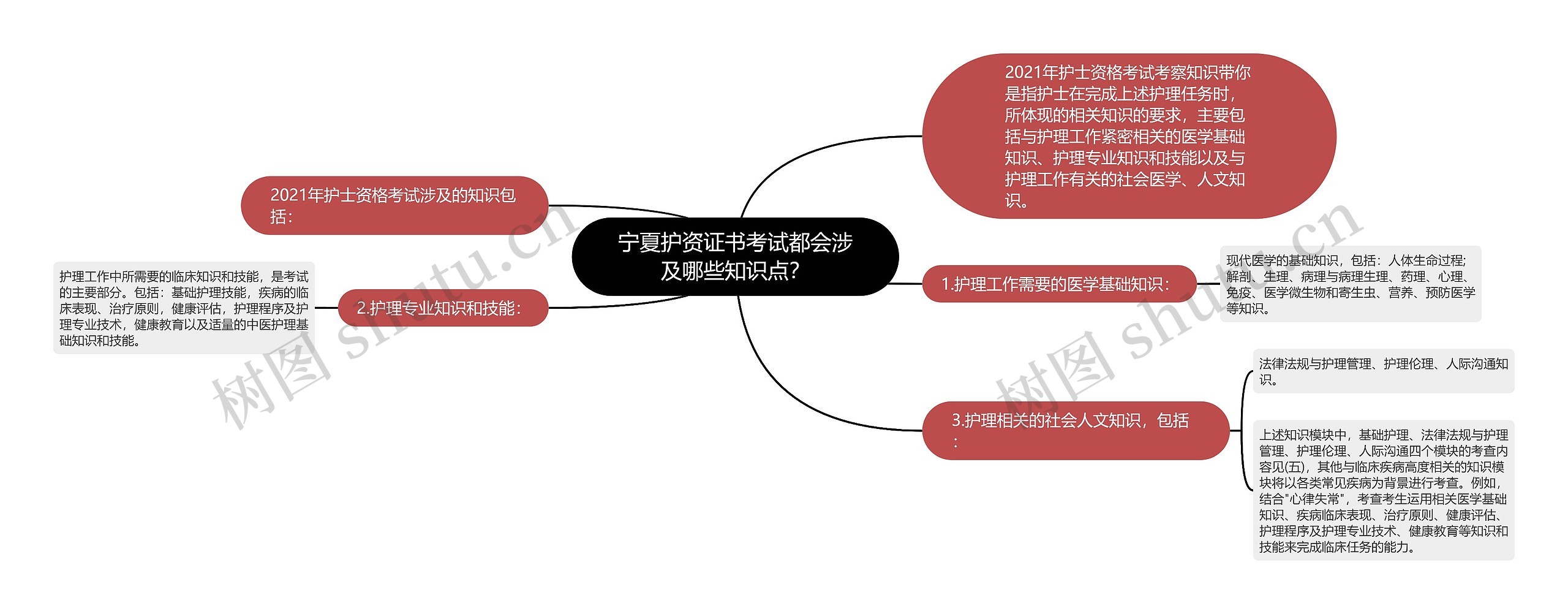 宁夏护资证书考试都会涉及哪些知识点？思维导图