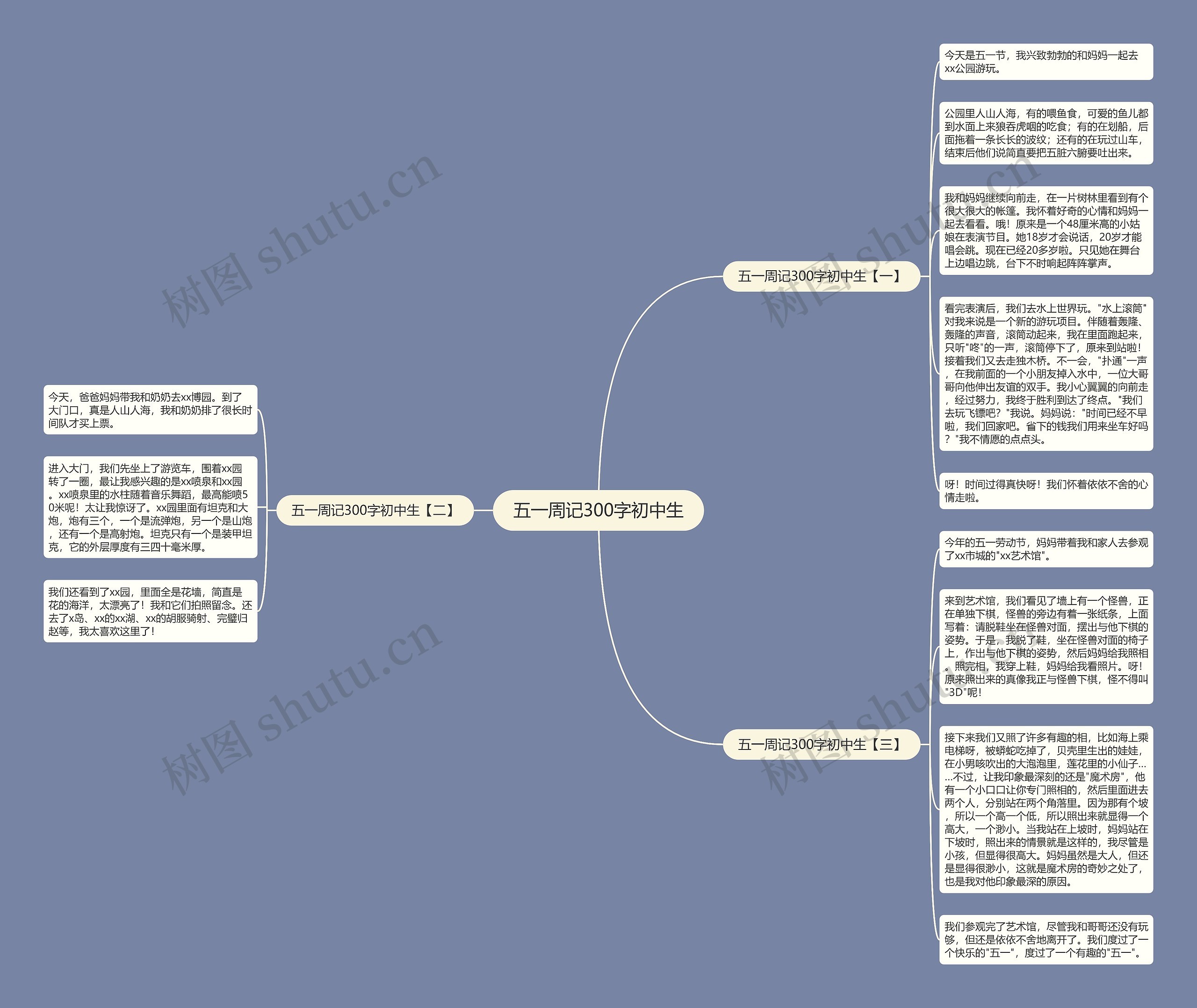 五一周记300字初中生思维导图