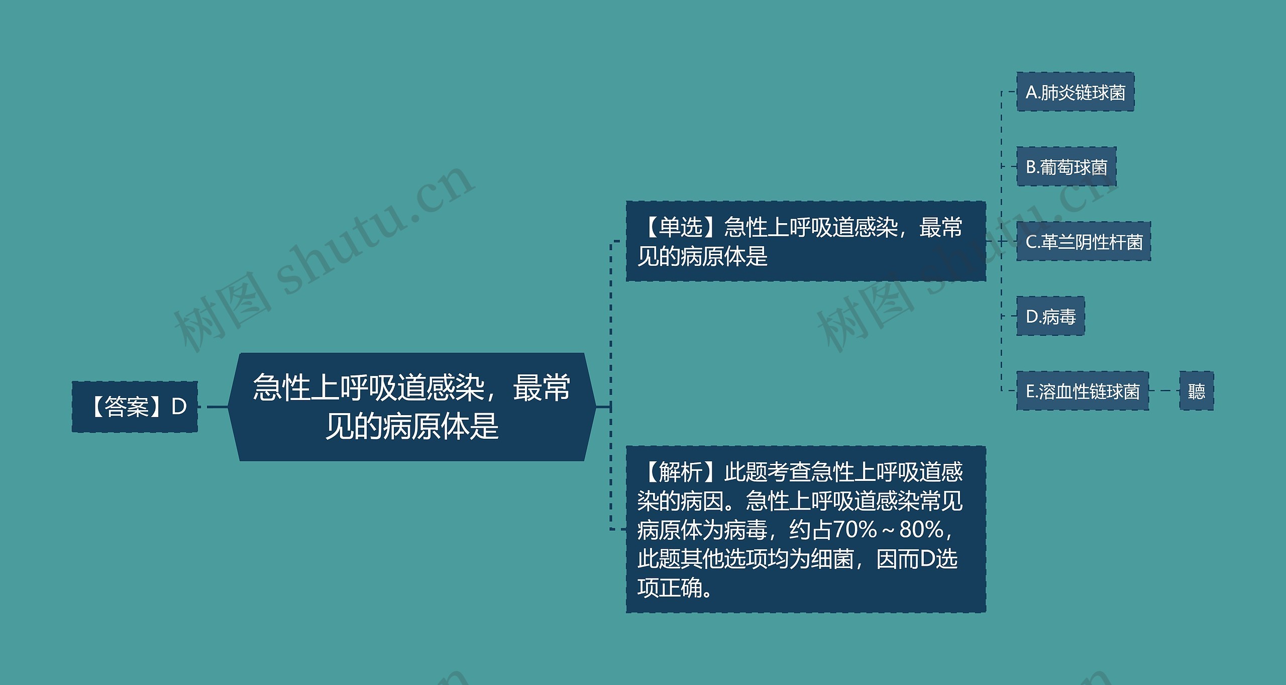 急性上呼吸道感染，最常见的病原体是思维导图