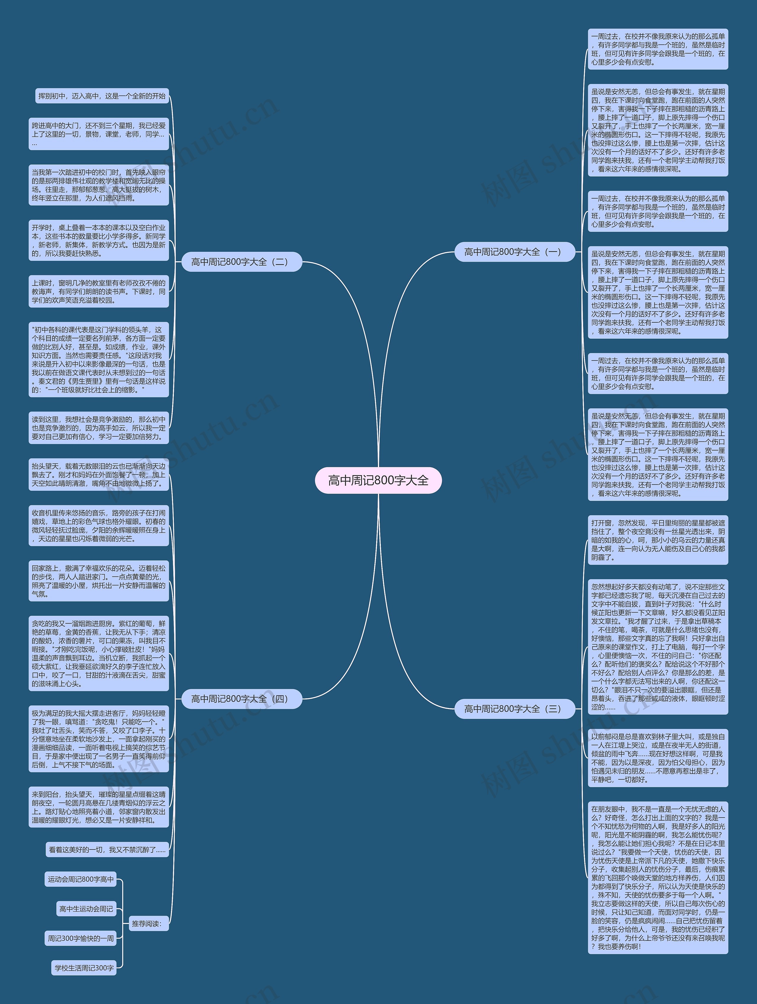 高中周记800字大全思维导图