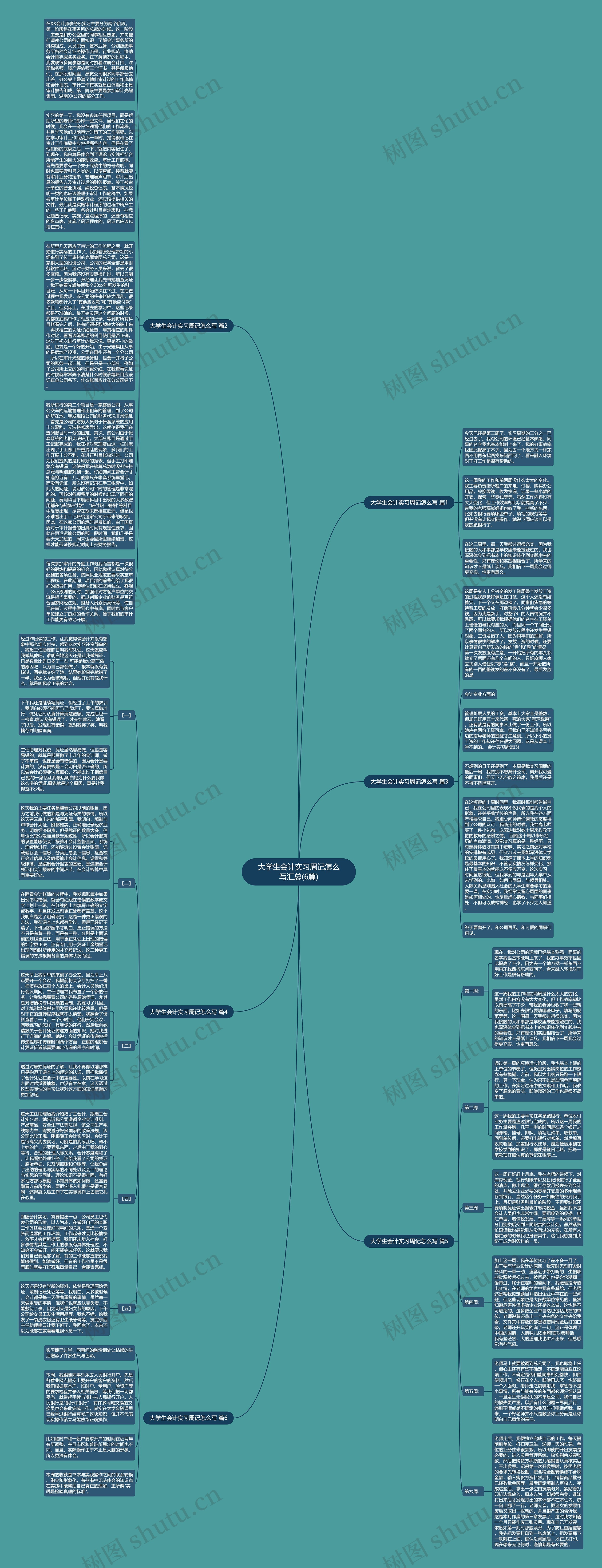 大学生会计实习周记怎么写汇总(6篇)思维导图