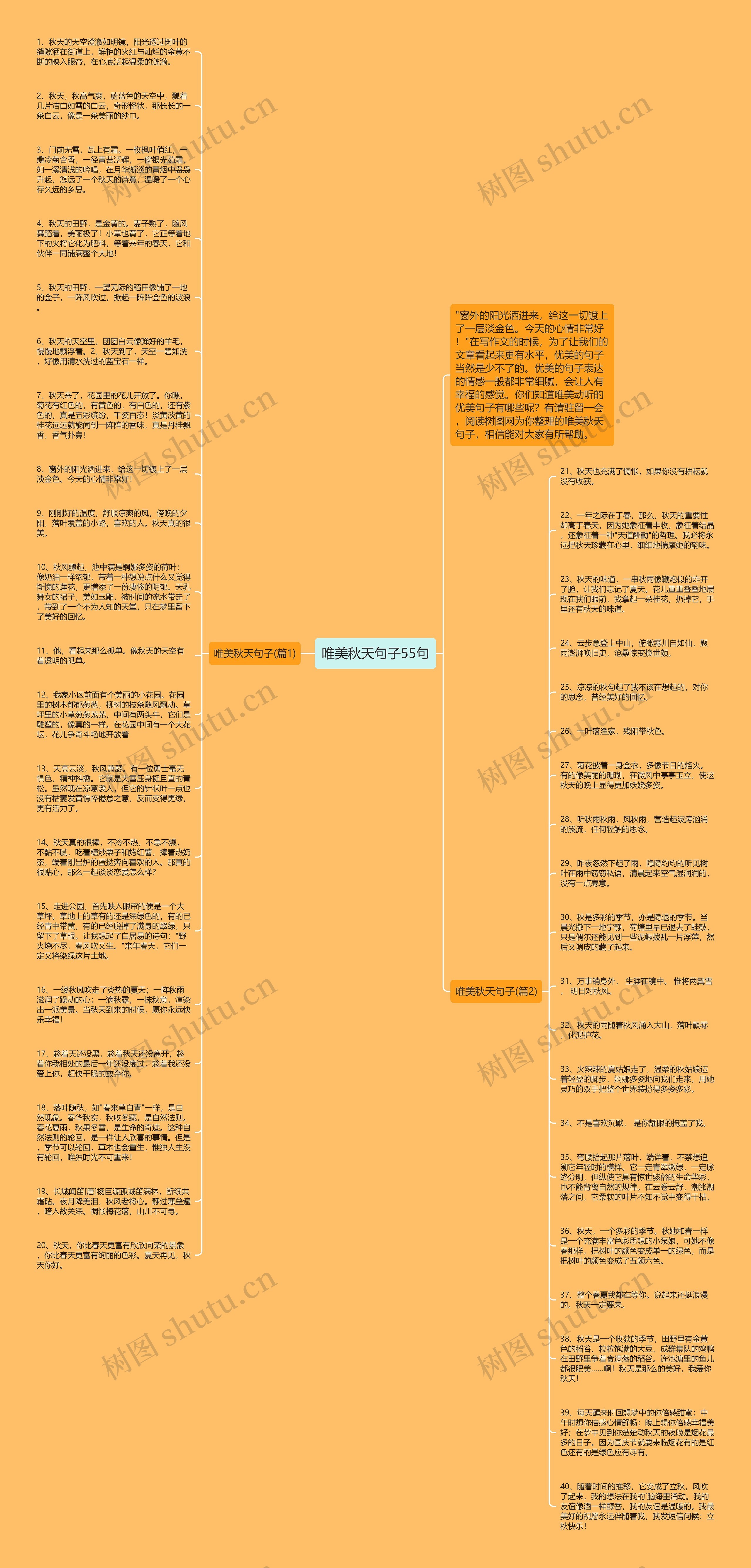 唯美秋天句子55句思维导图