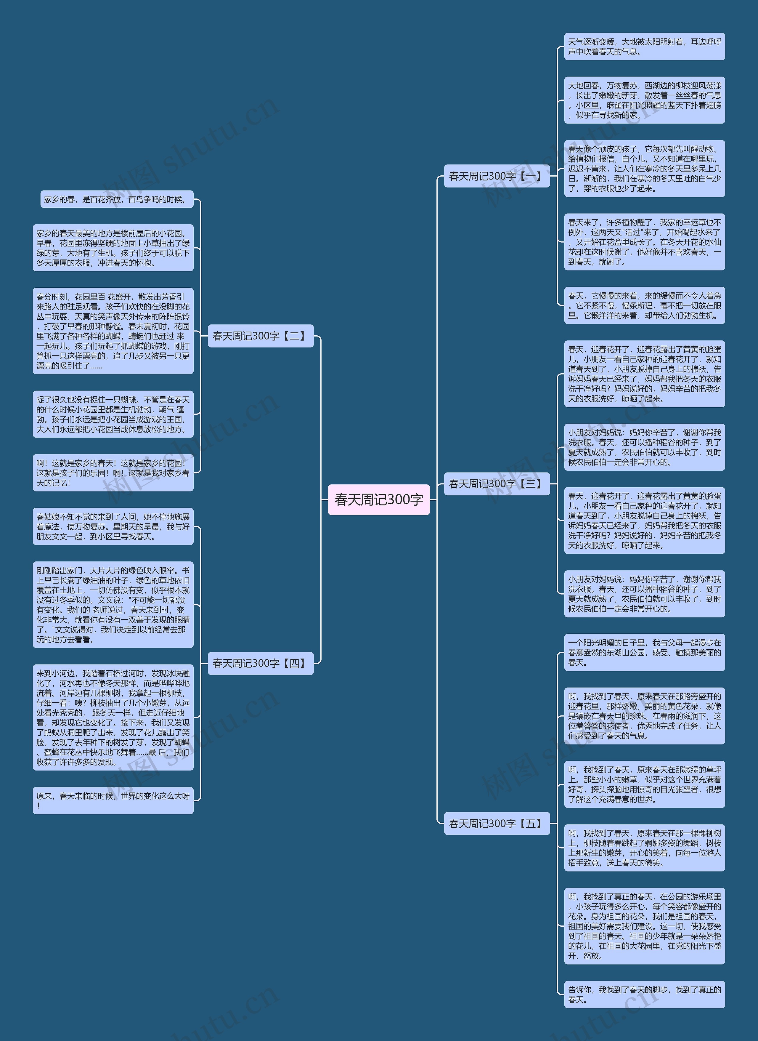 春天周记300字思维导图