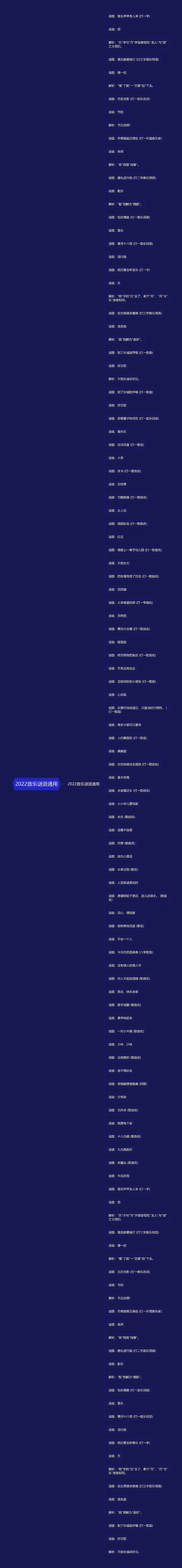 2022音乐谜语通用思维导图