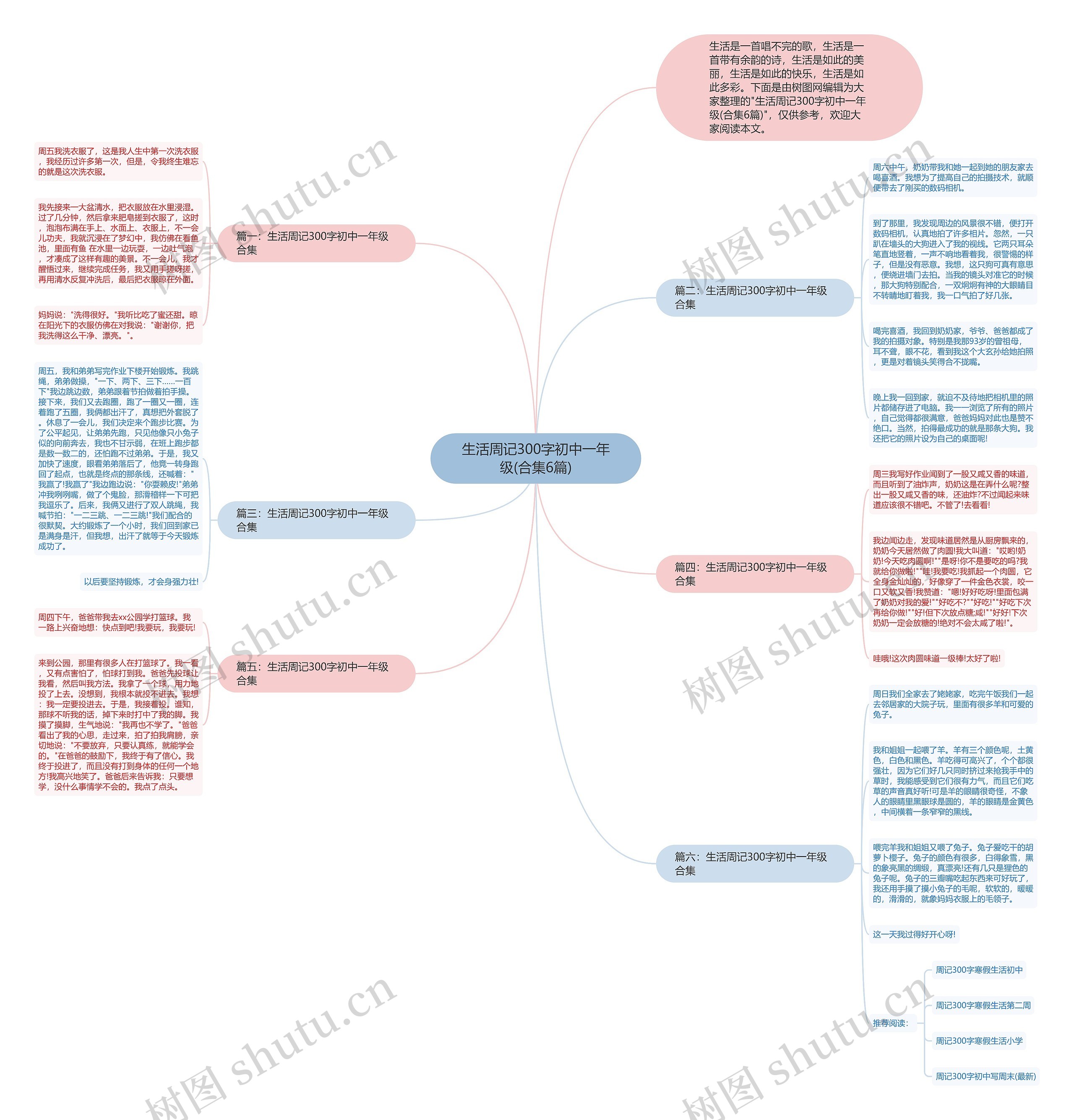 生活周记300字初中一年级(合集6篇)思维导图
