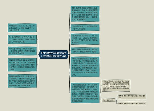 护士资格考试护理学备考：护理知识里的备考口诀