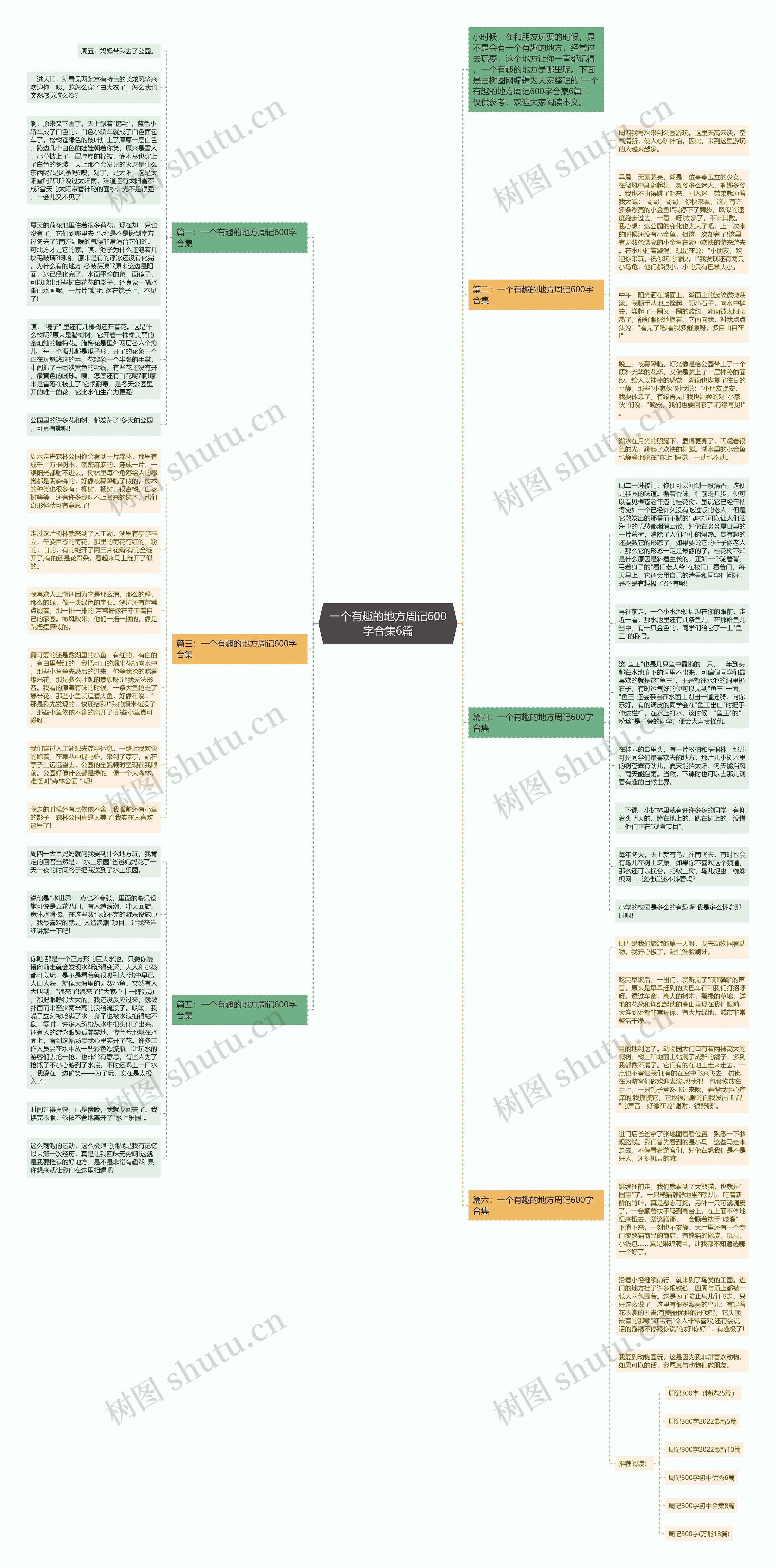一个有趣的地方周记600字合集6篇思维导图
