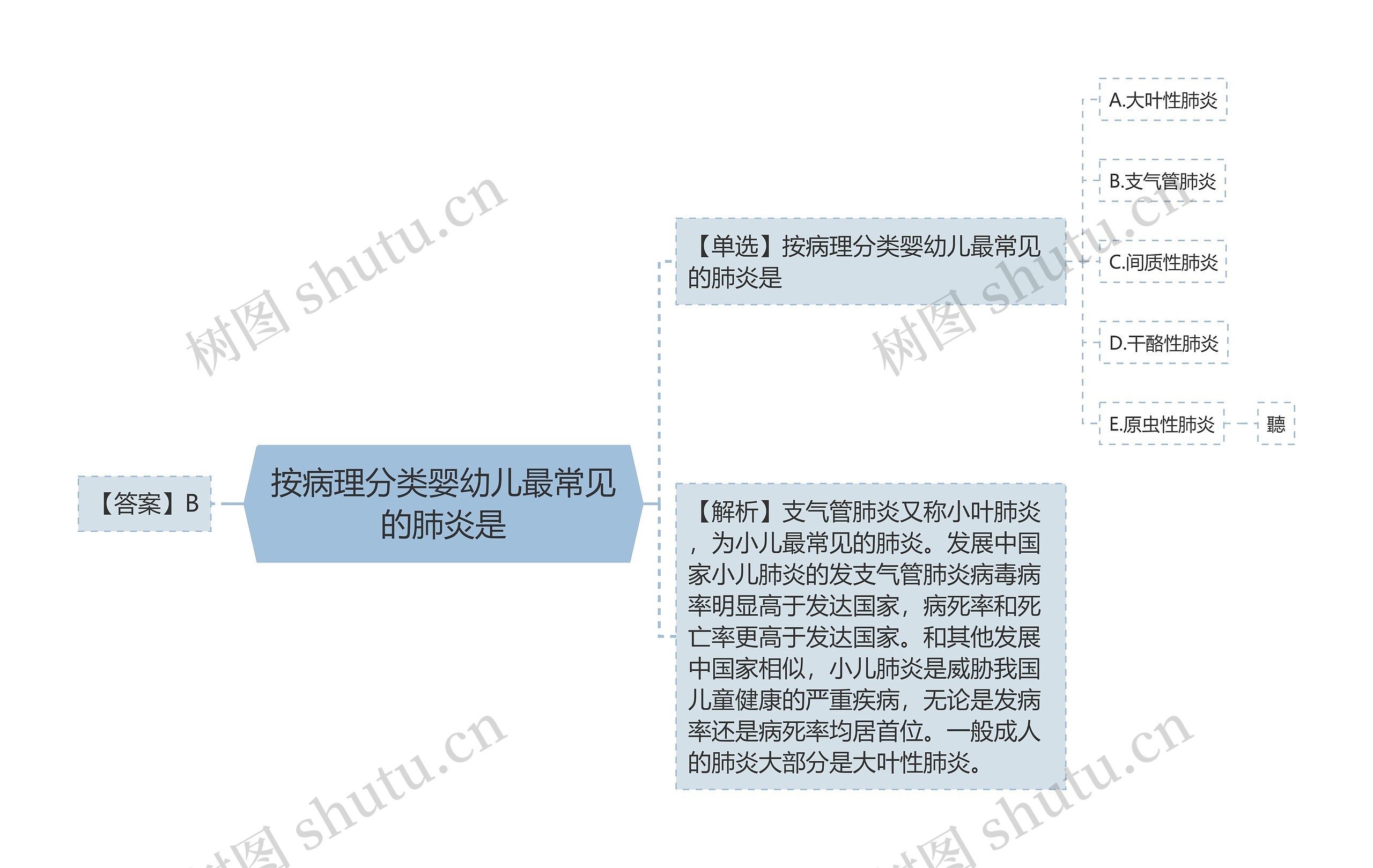 按病理分类婴幼儿最常见的肺炎是思维导图