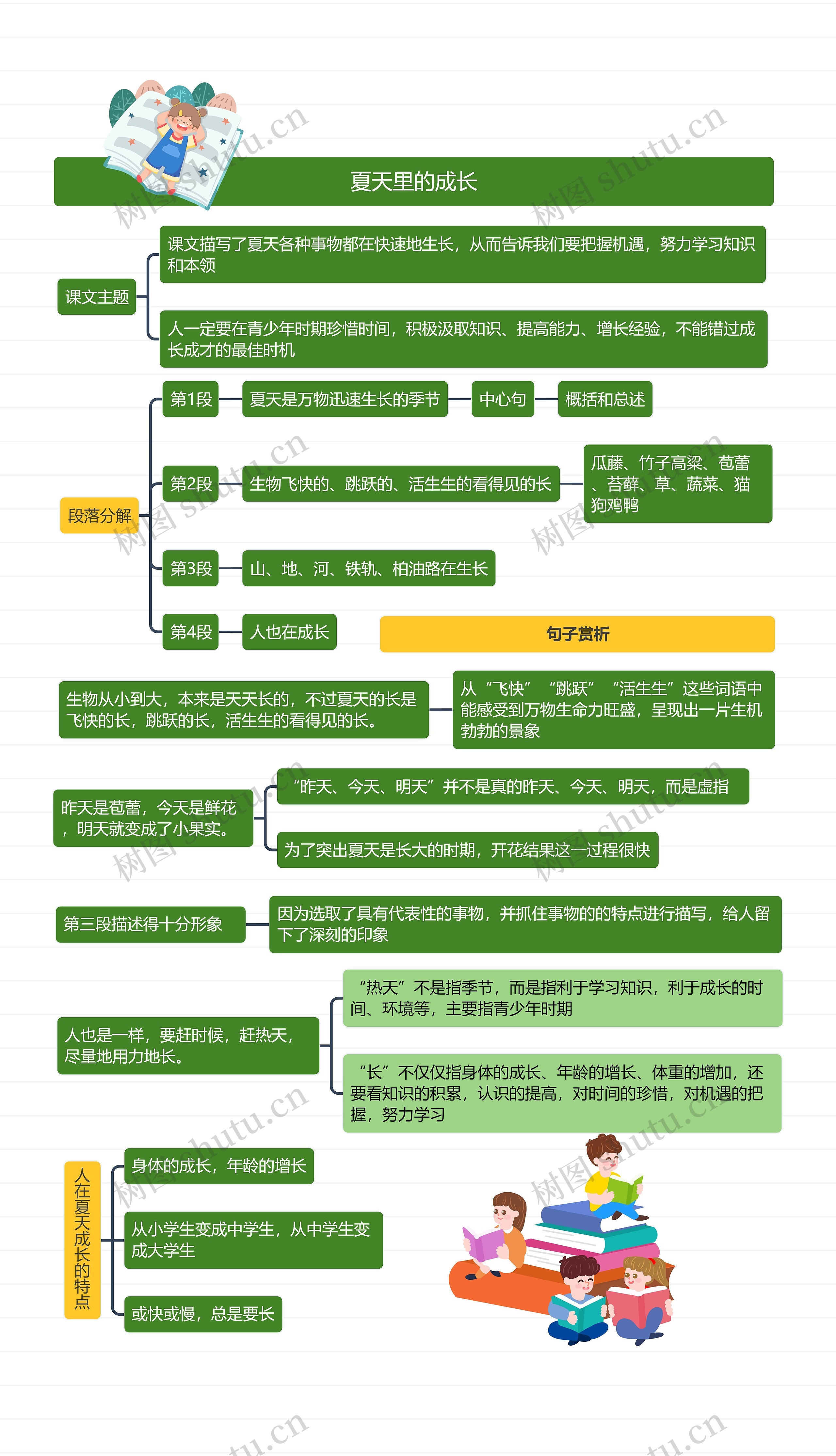 夏天里的成长思维导图