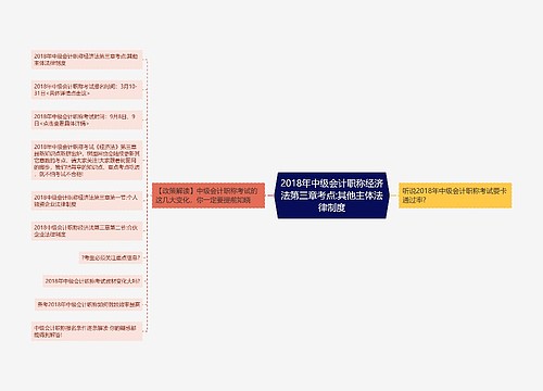 2018年中级会计职称经济法第三章考点:其他主体法律制度