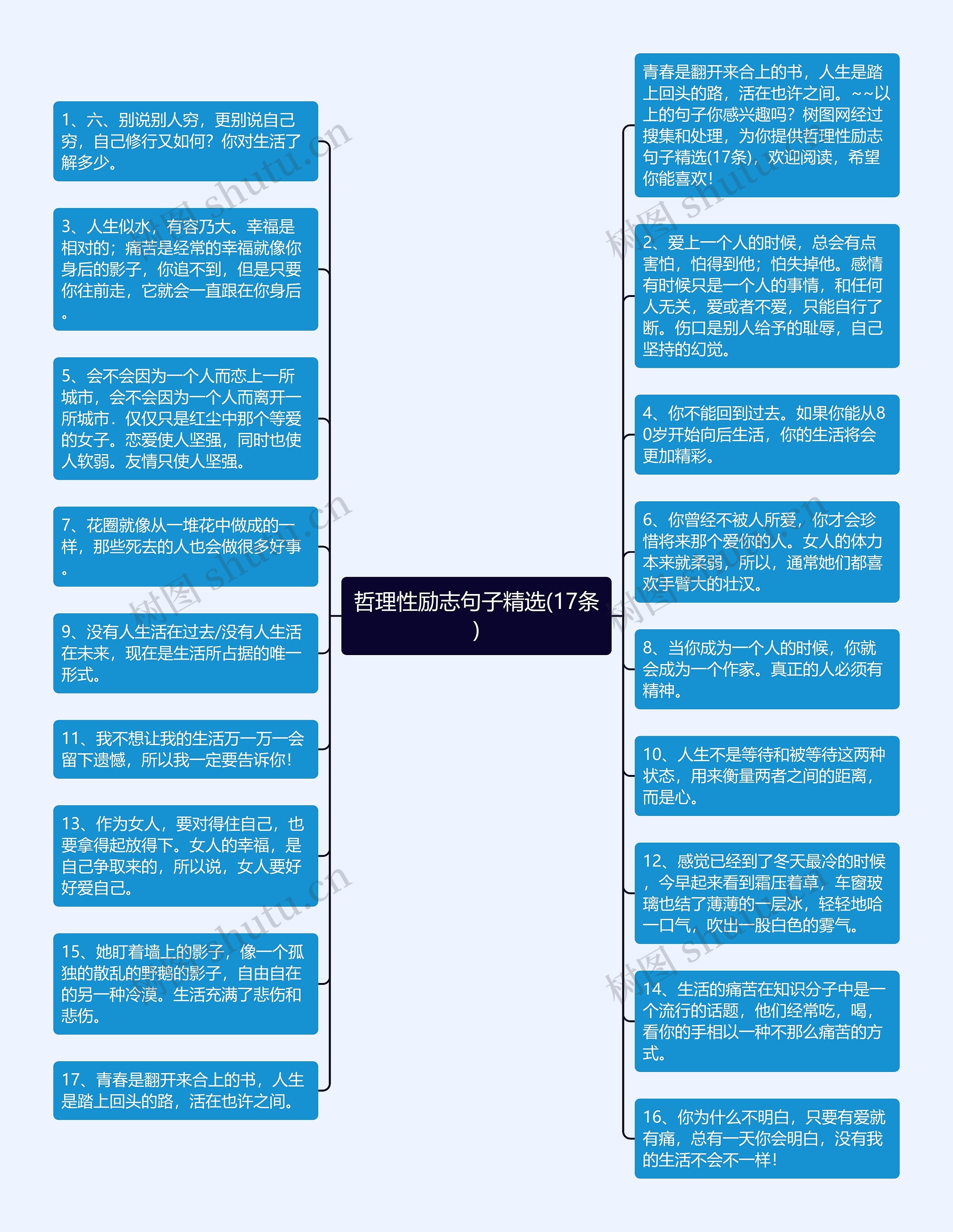 哲理性励志句子精选(17条)思维导图