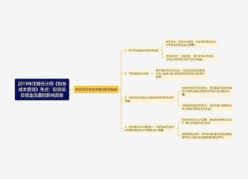 2019年注册会计师《财务成本管理》考点：投资项目现金流量的影响因素