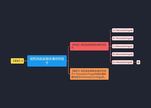 低钙血症是指血清总钙低于