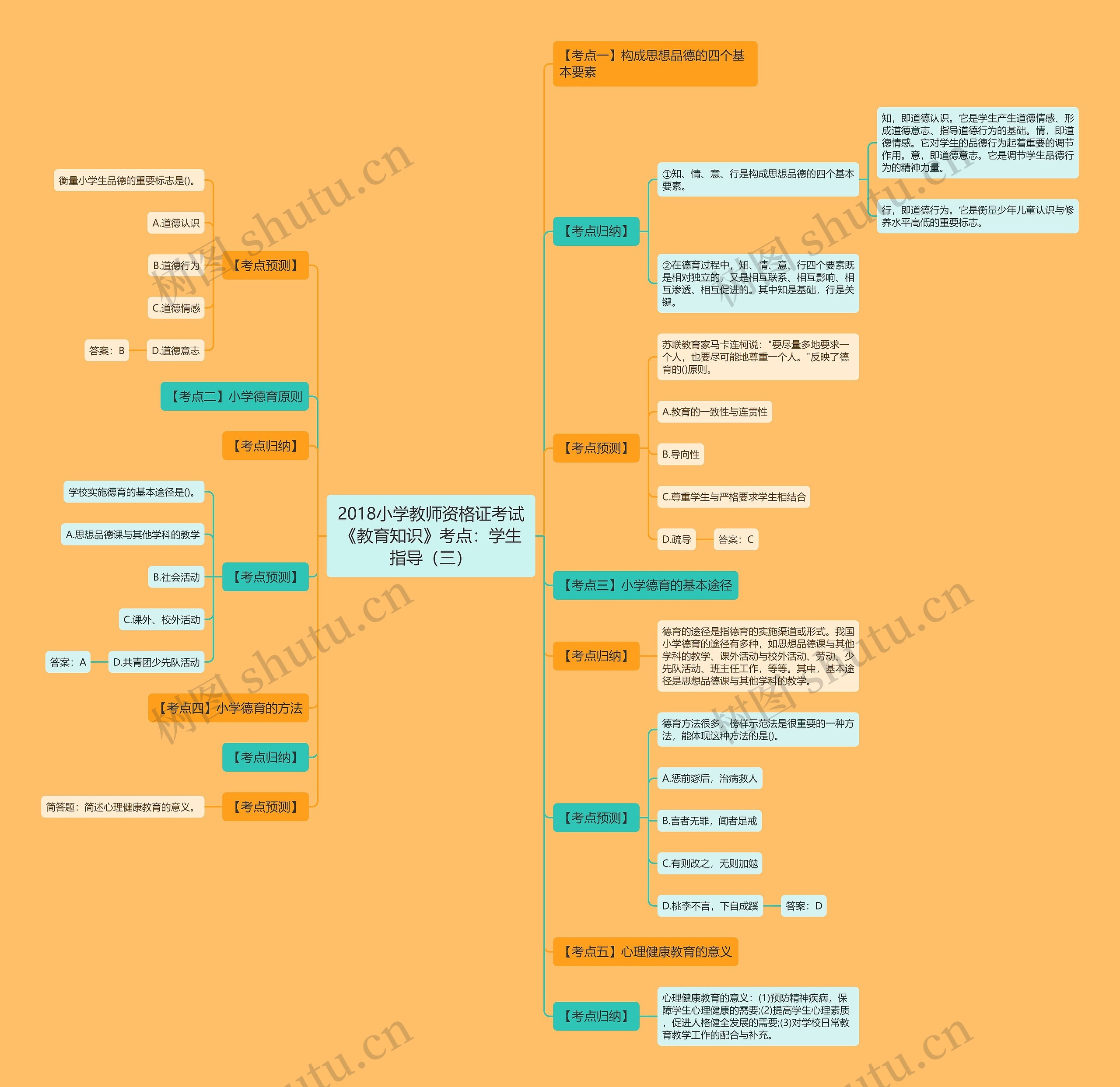 2018小学教师资格证考试《教育知识》考点：学生指导（三）思维导图