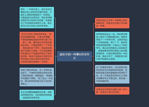 成长中的一件事600字作文