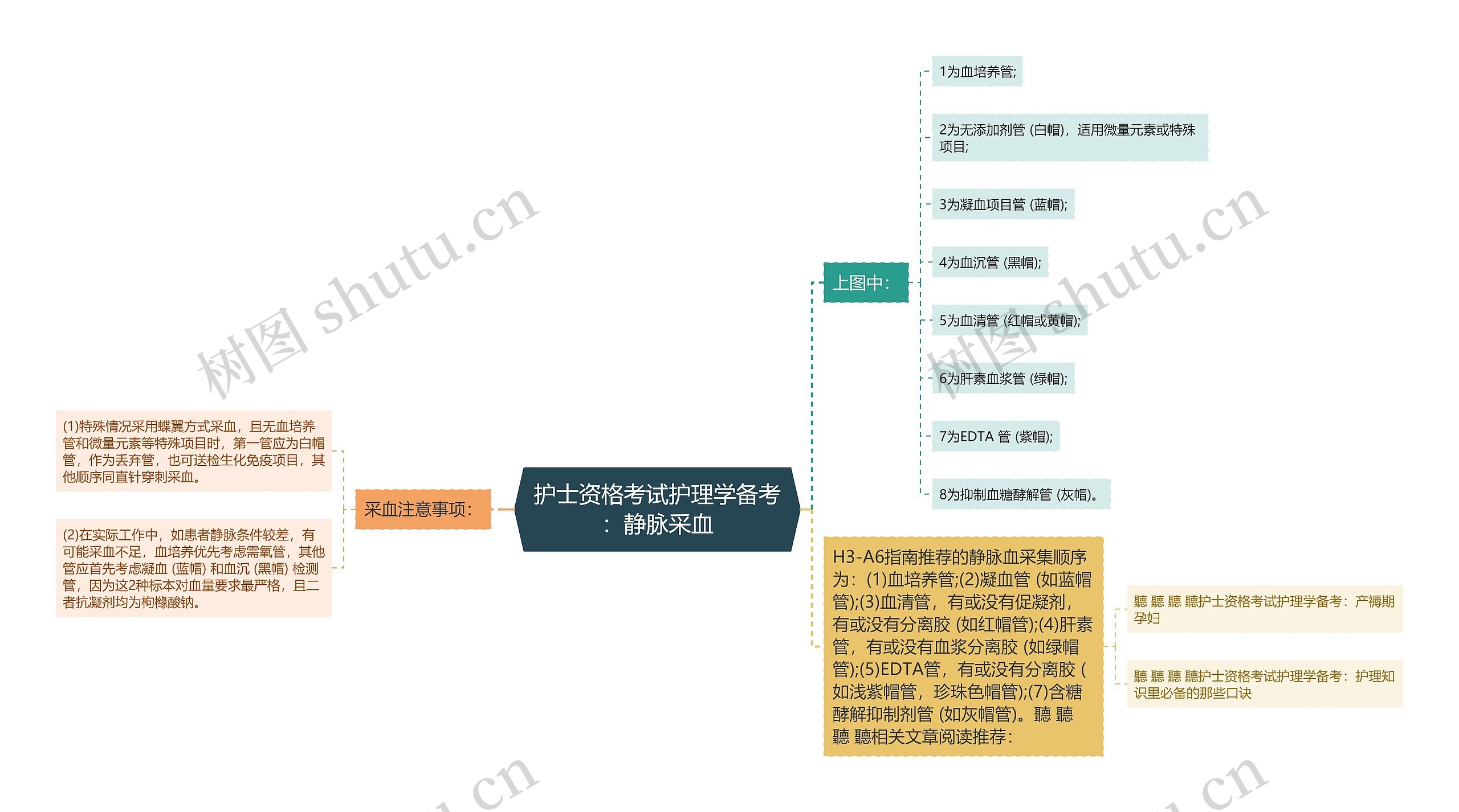 护士资格考试护理学备考：静脉采血思维导图