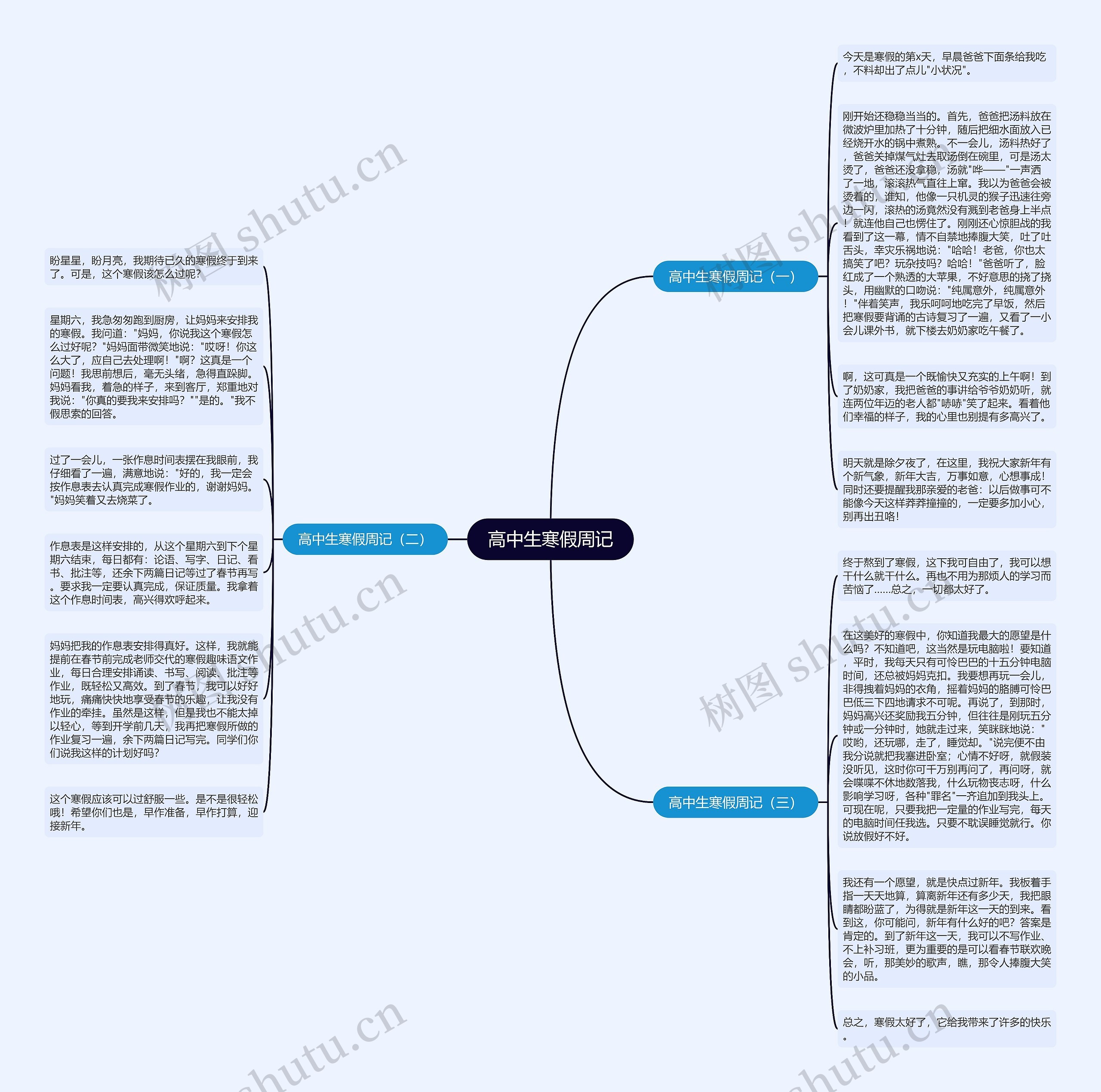 高中生寒假周记思维导图