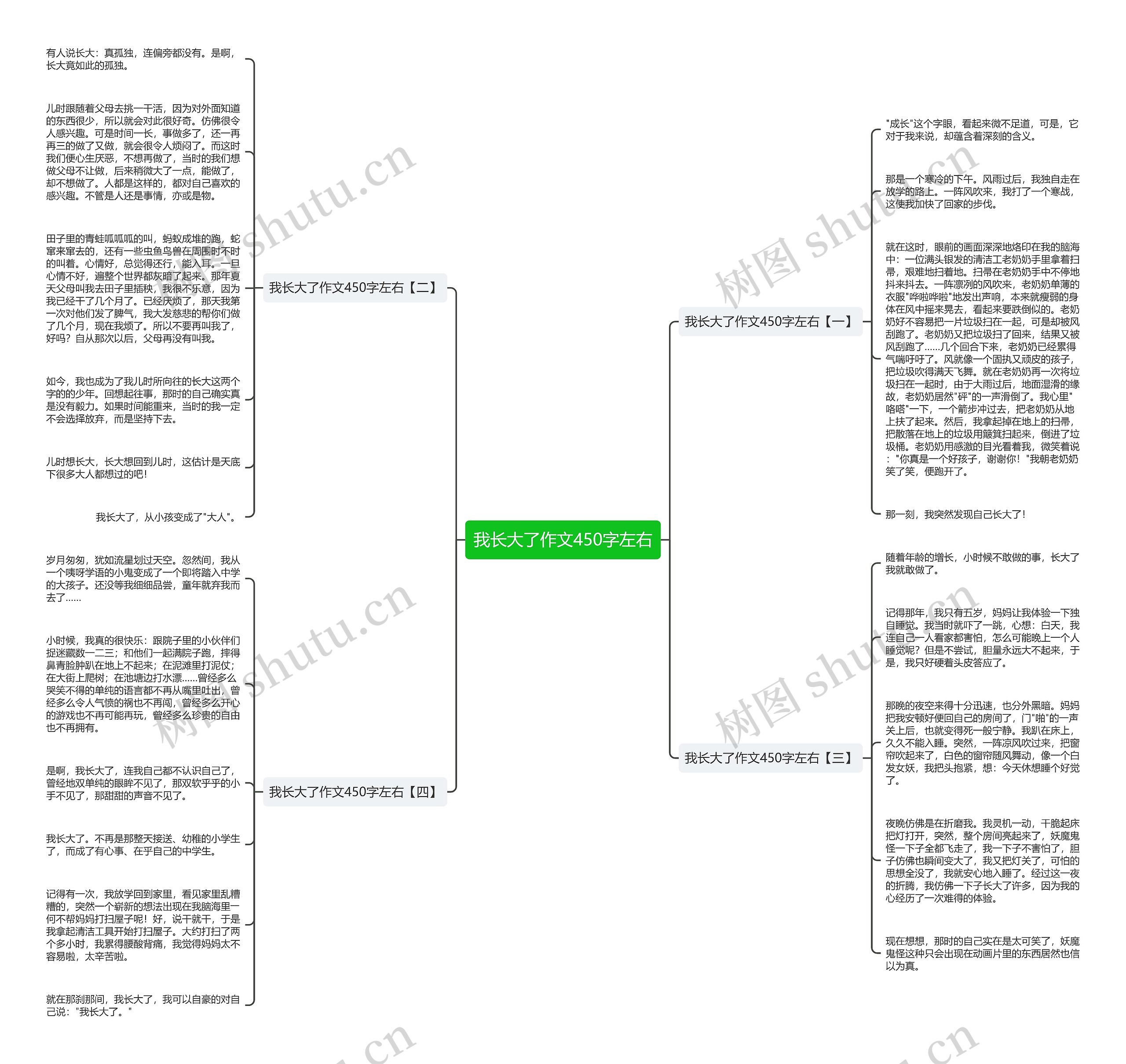 我长大了作文450字左右思维导图