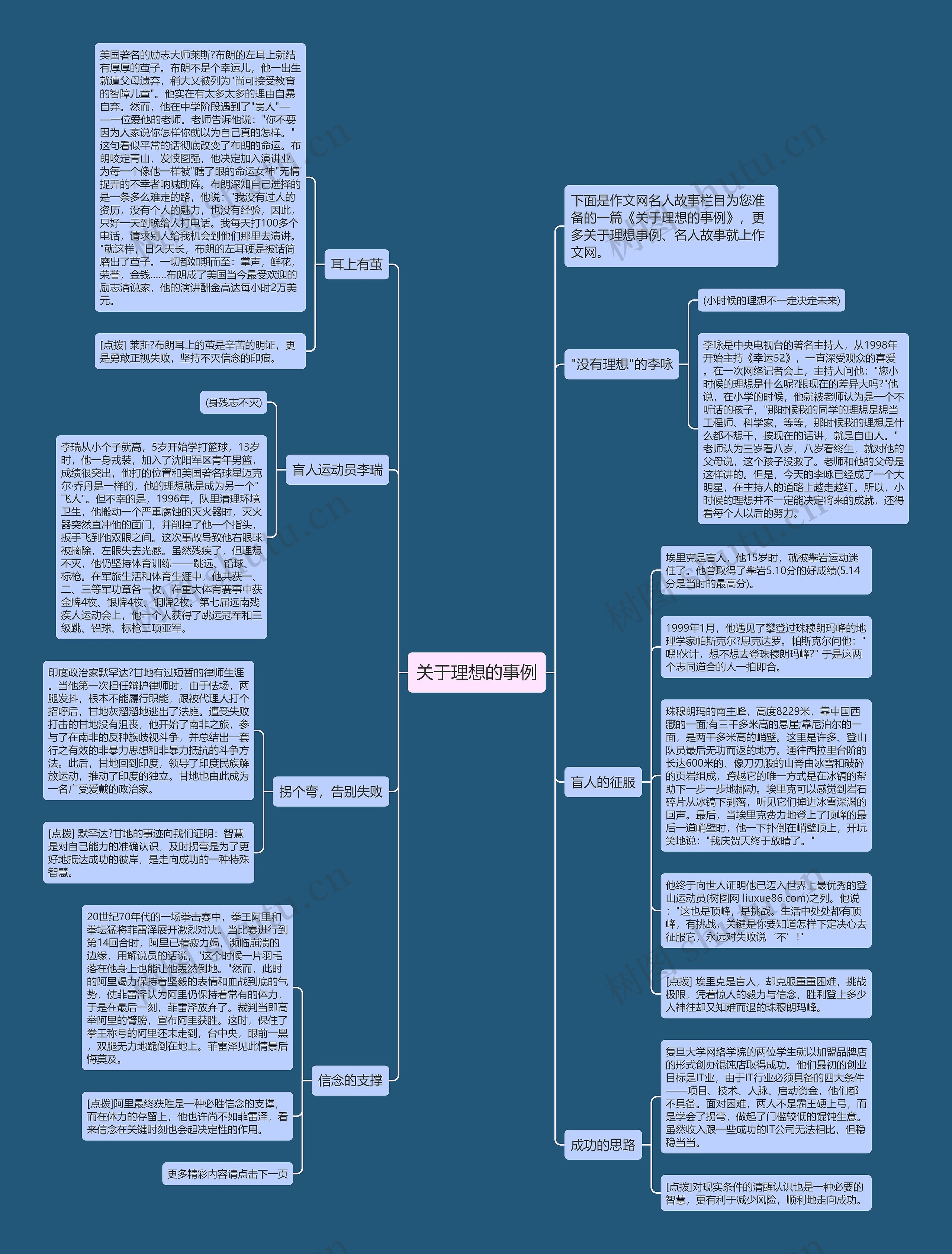 关于理想的事例思维导图