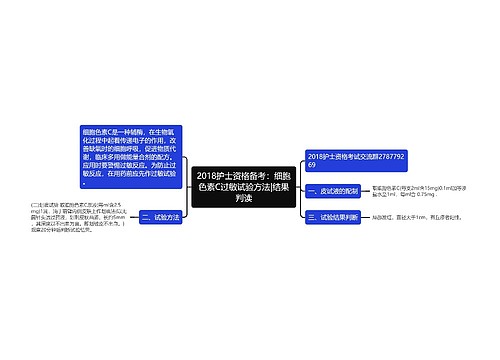 2018护士资格备考：细胞色素C过敏试验方法|结果判读