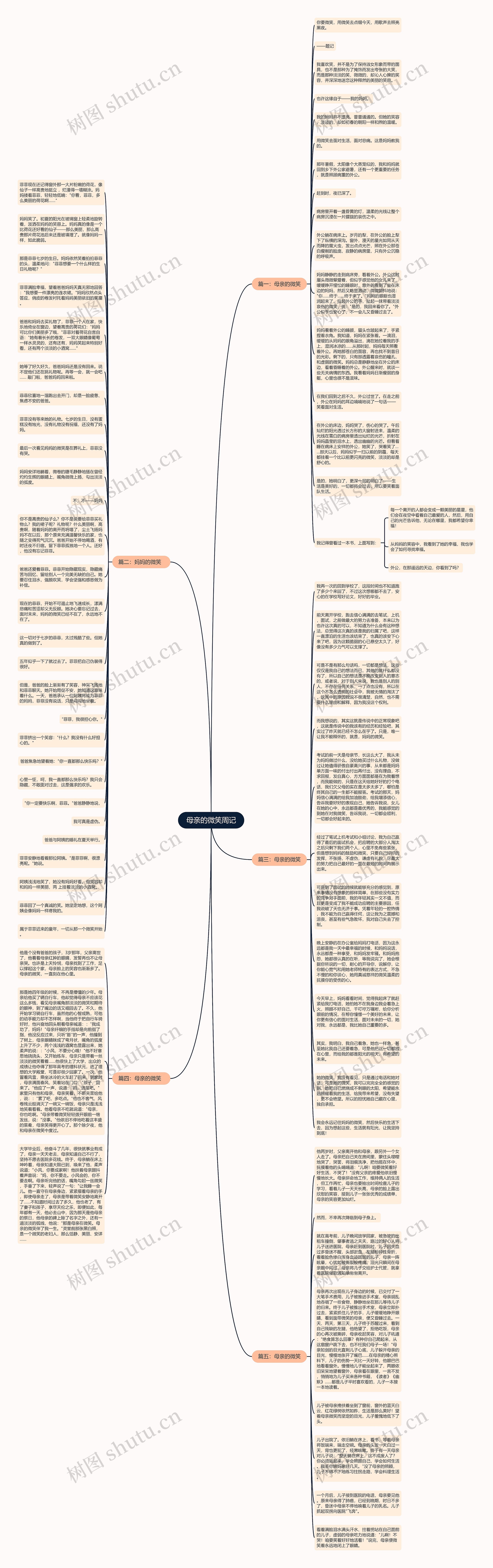 母亲的微笑周记思维导图