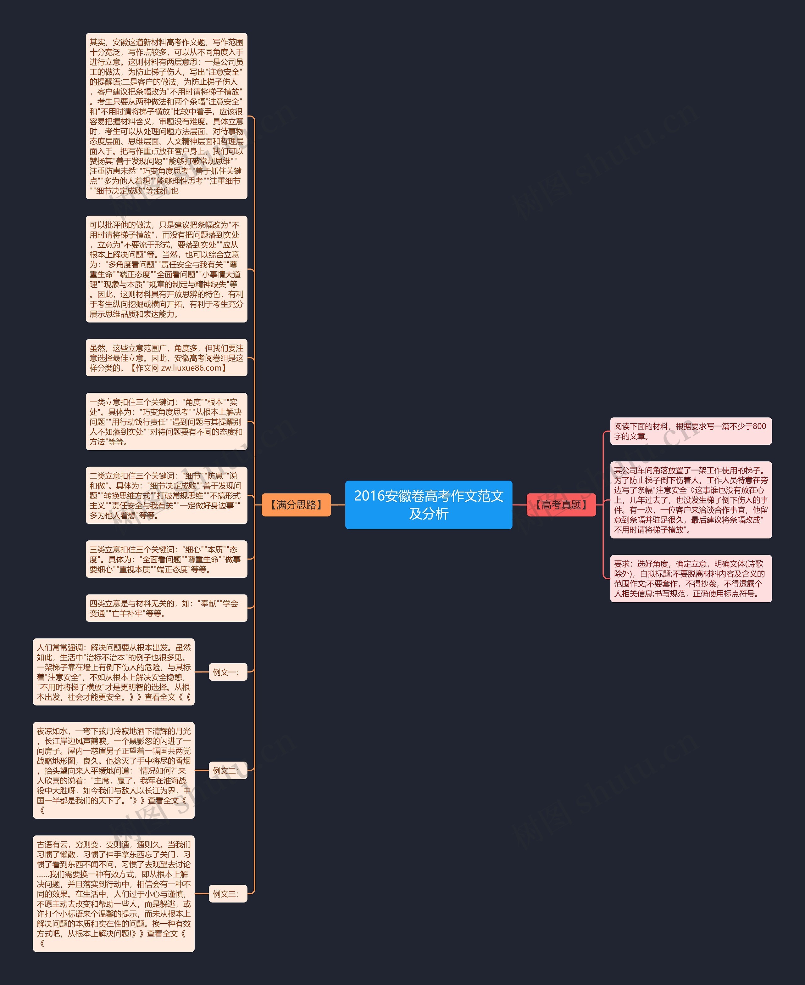 2016安徽卷高考作文范文及分析思维导图