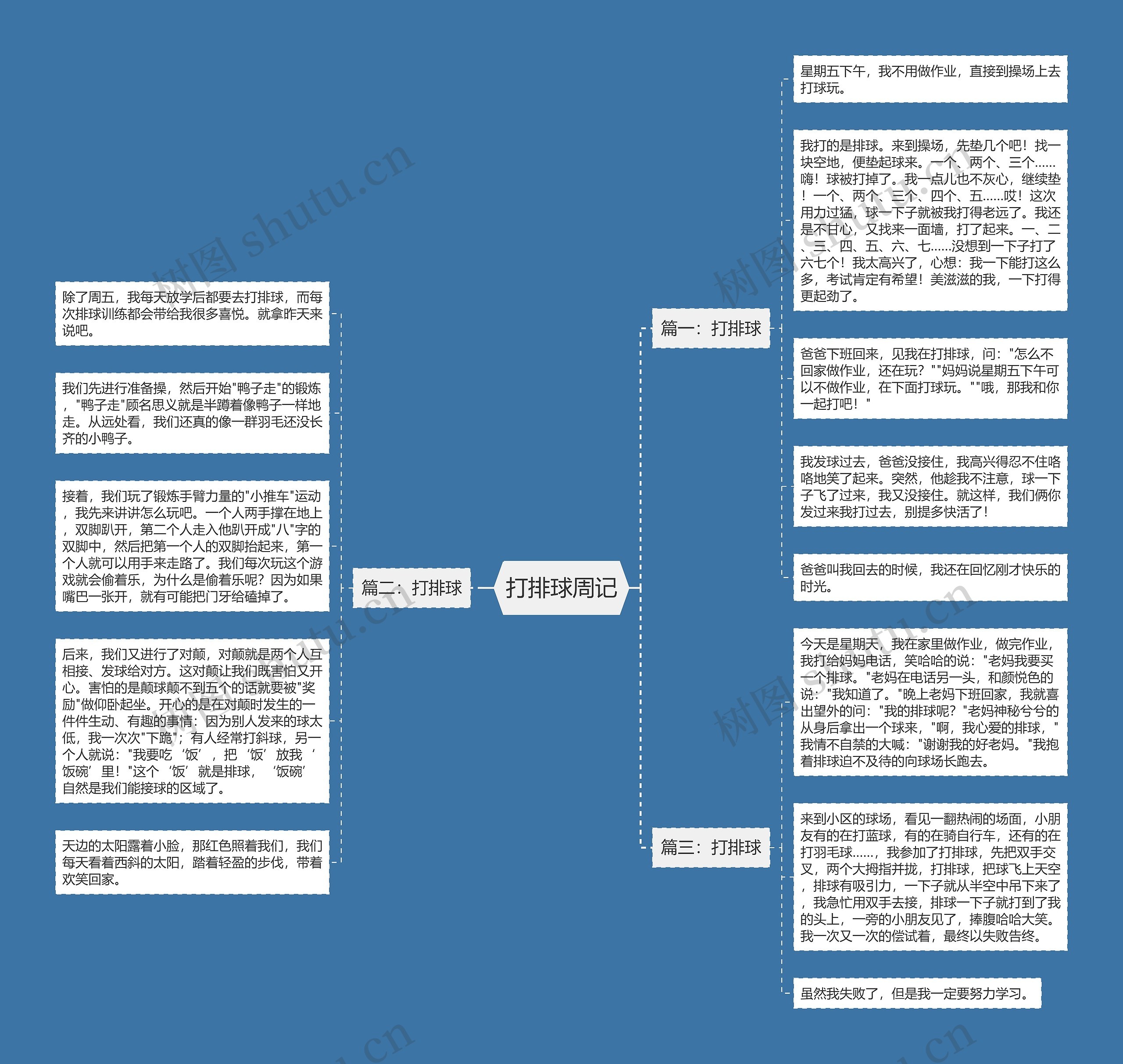 打排球周记思维导图