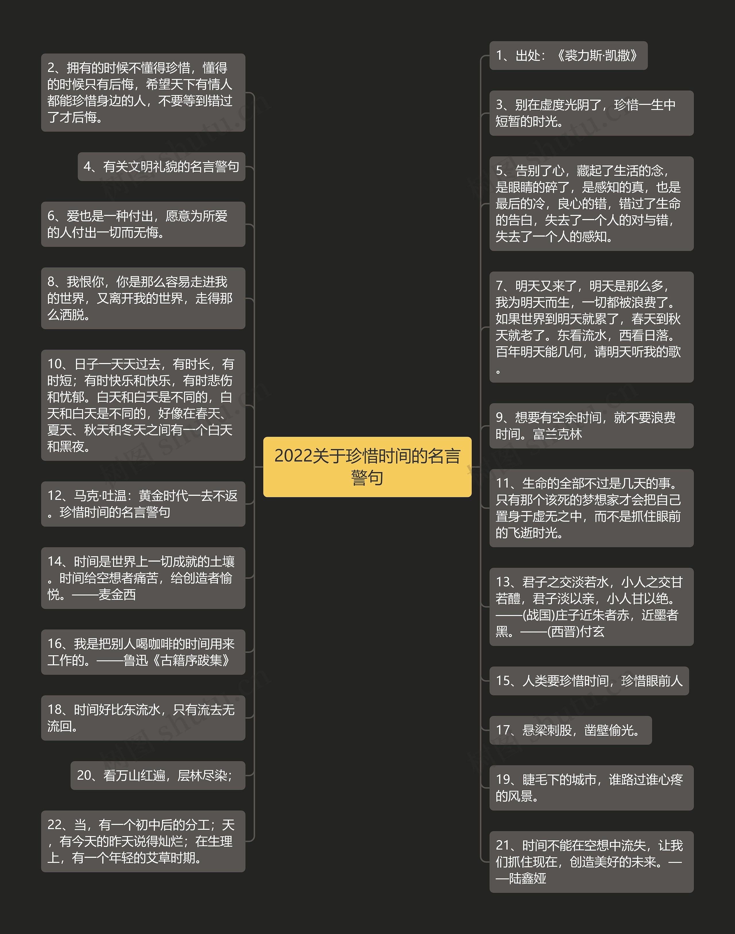 2022关于珍惜时间的名言警句思维导图