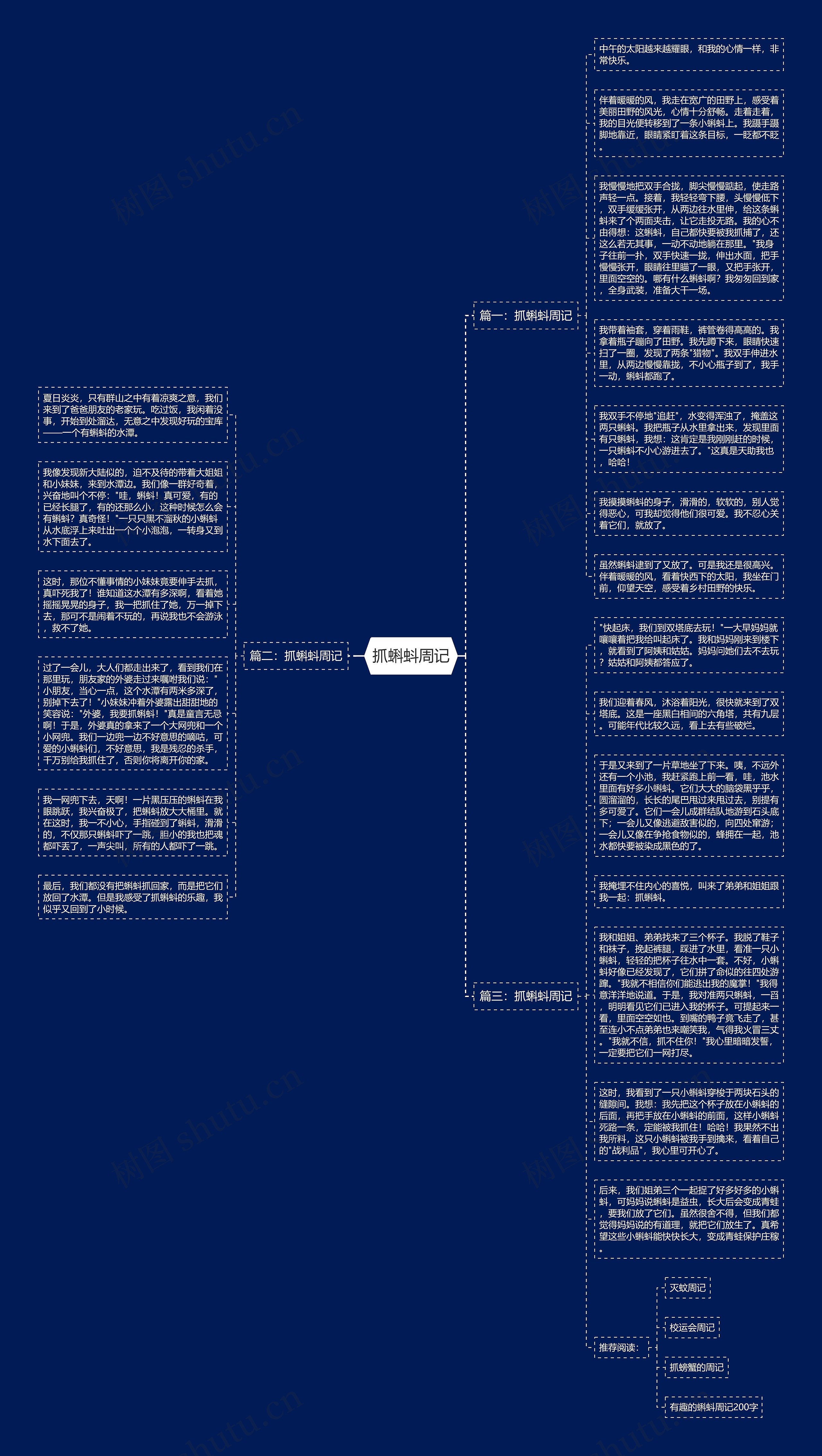 抓蝌蚪周记思维导图