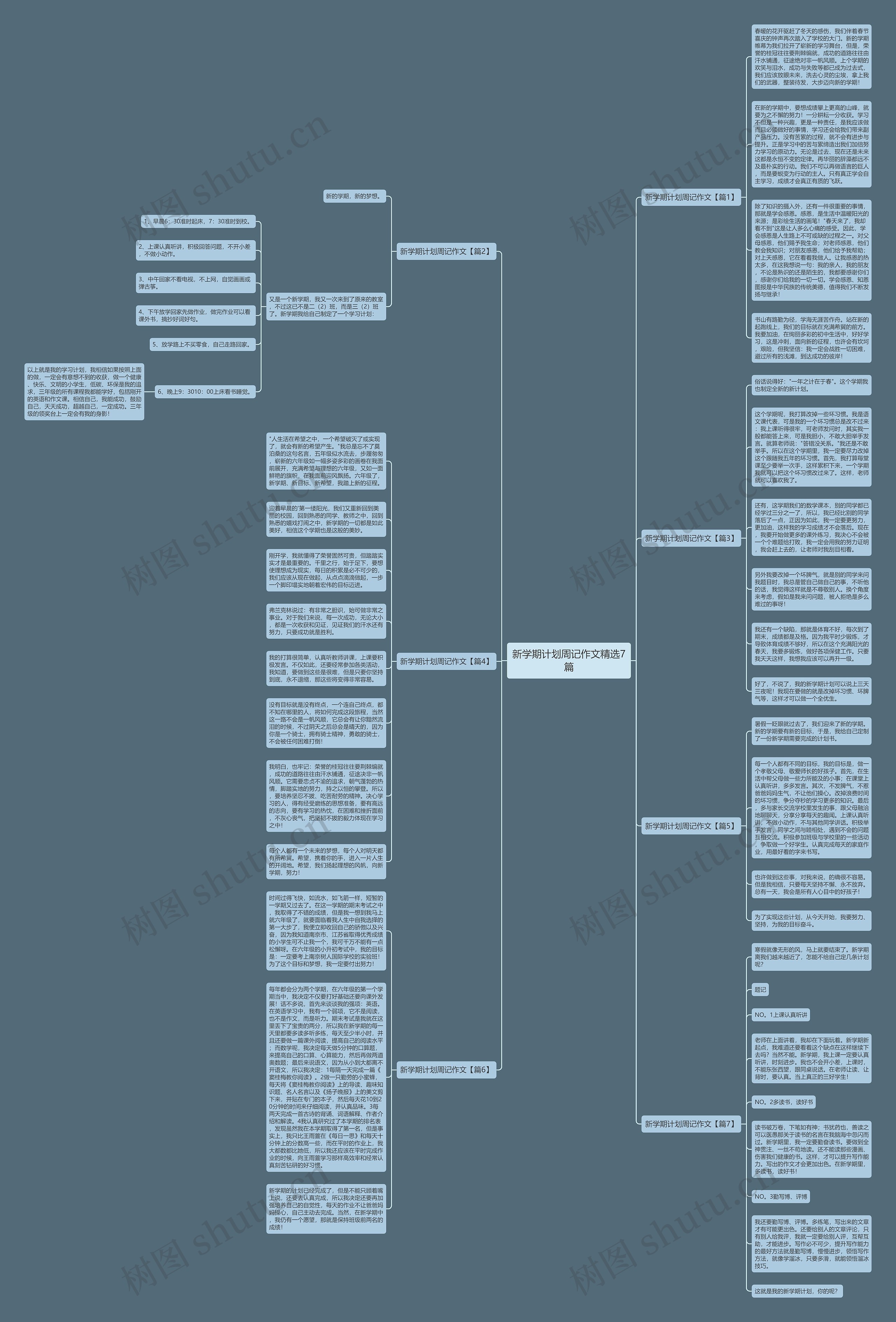新学期计划周记作文精选7篇思维导图