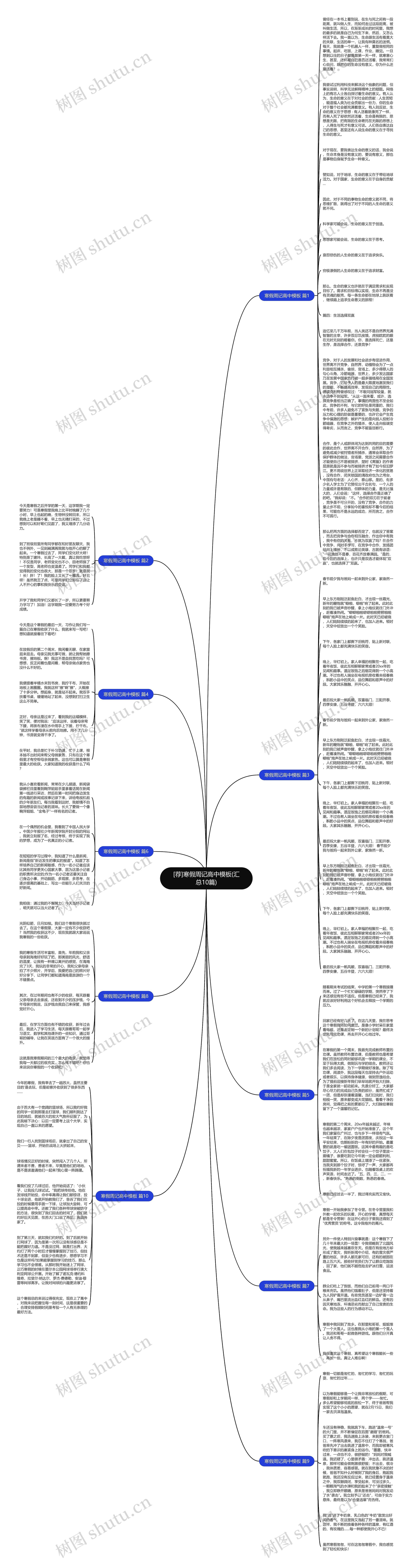 [荐]寒假周记高中(汇总10篇)思维导图