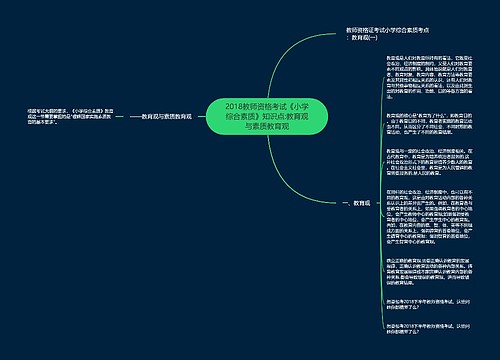 2018教师资格考试《小学综合素质》知识点:教育观与素质教育观