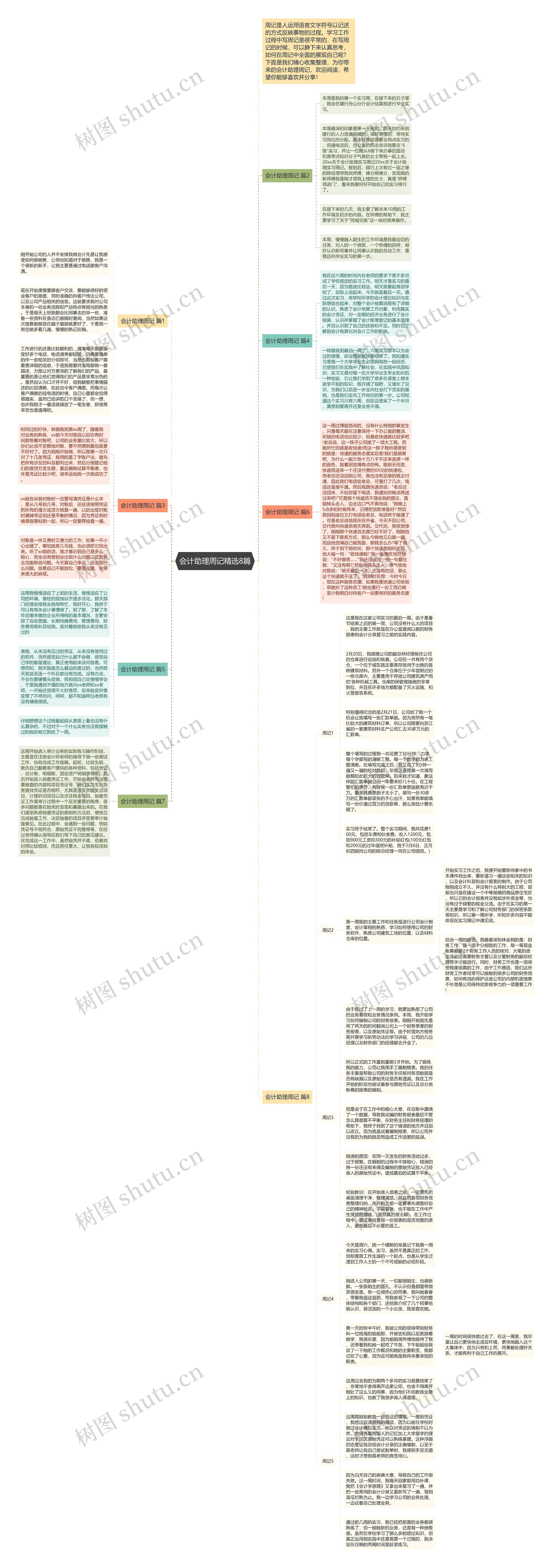 会计助理周记精选8篇思维导图