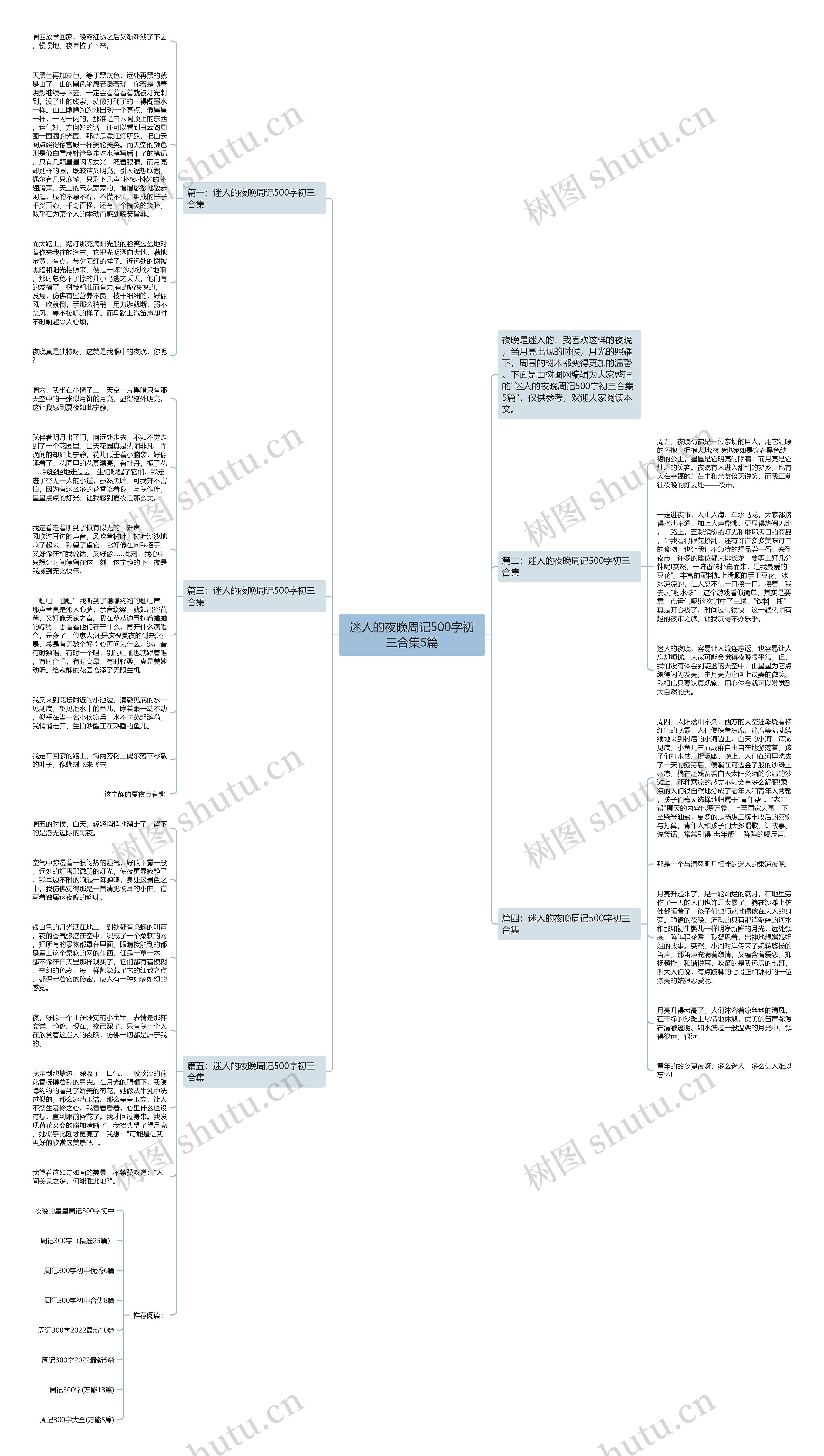 迷人的夜晚周记500字初三合集5篇思维导图