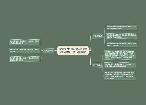 2019护士资格考试传染病病人护理：流行性感冒思维导图