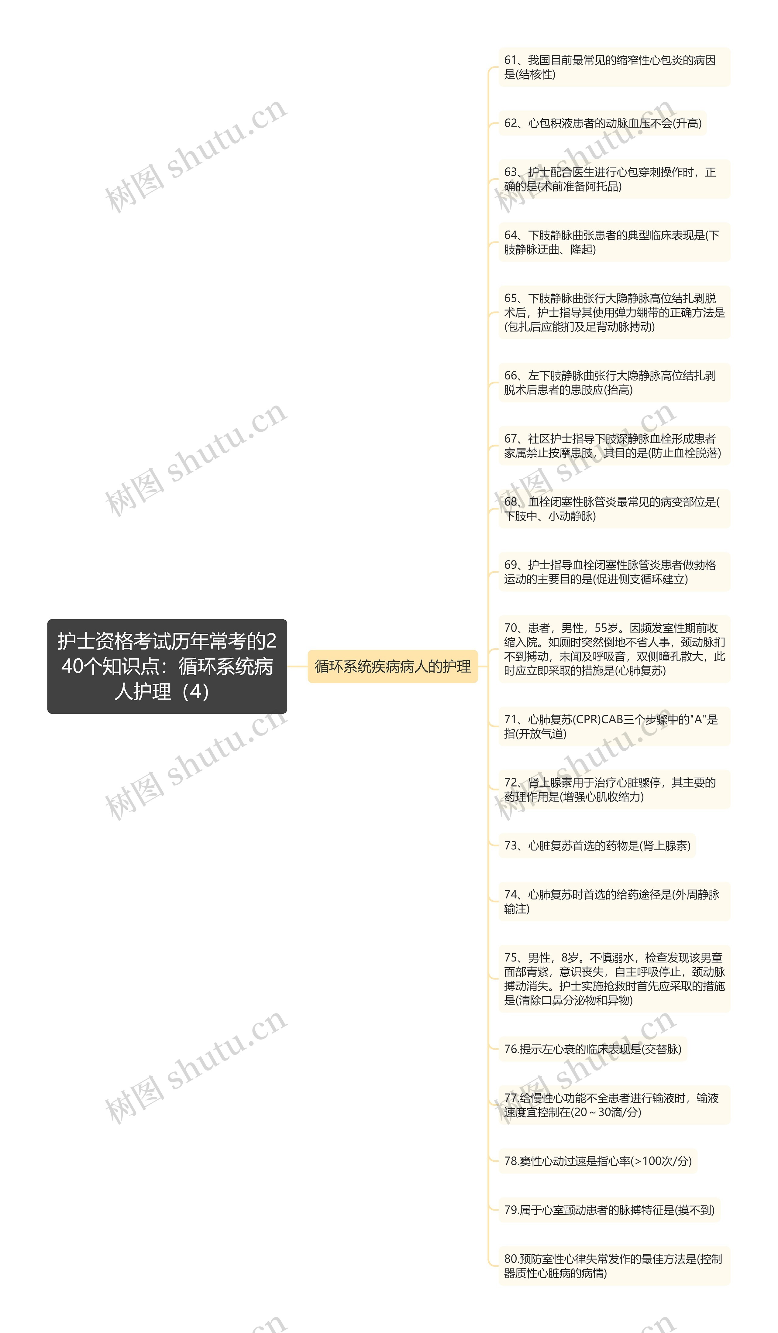 护士资格考试历年常考的240个知识点：循环系统病人护理（4）