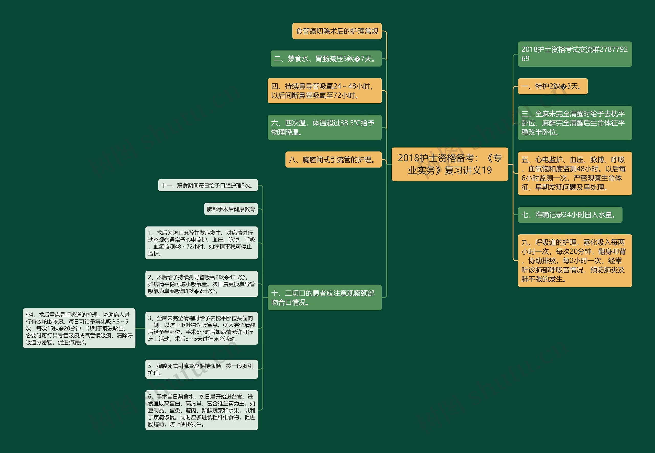 2018护士资格备考：《专业实务》复习讲义19思维导图