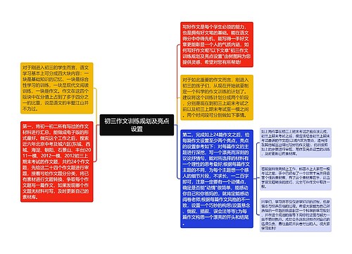 初三作文训练规划及亮点设置