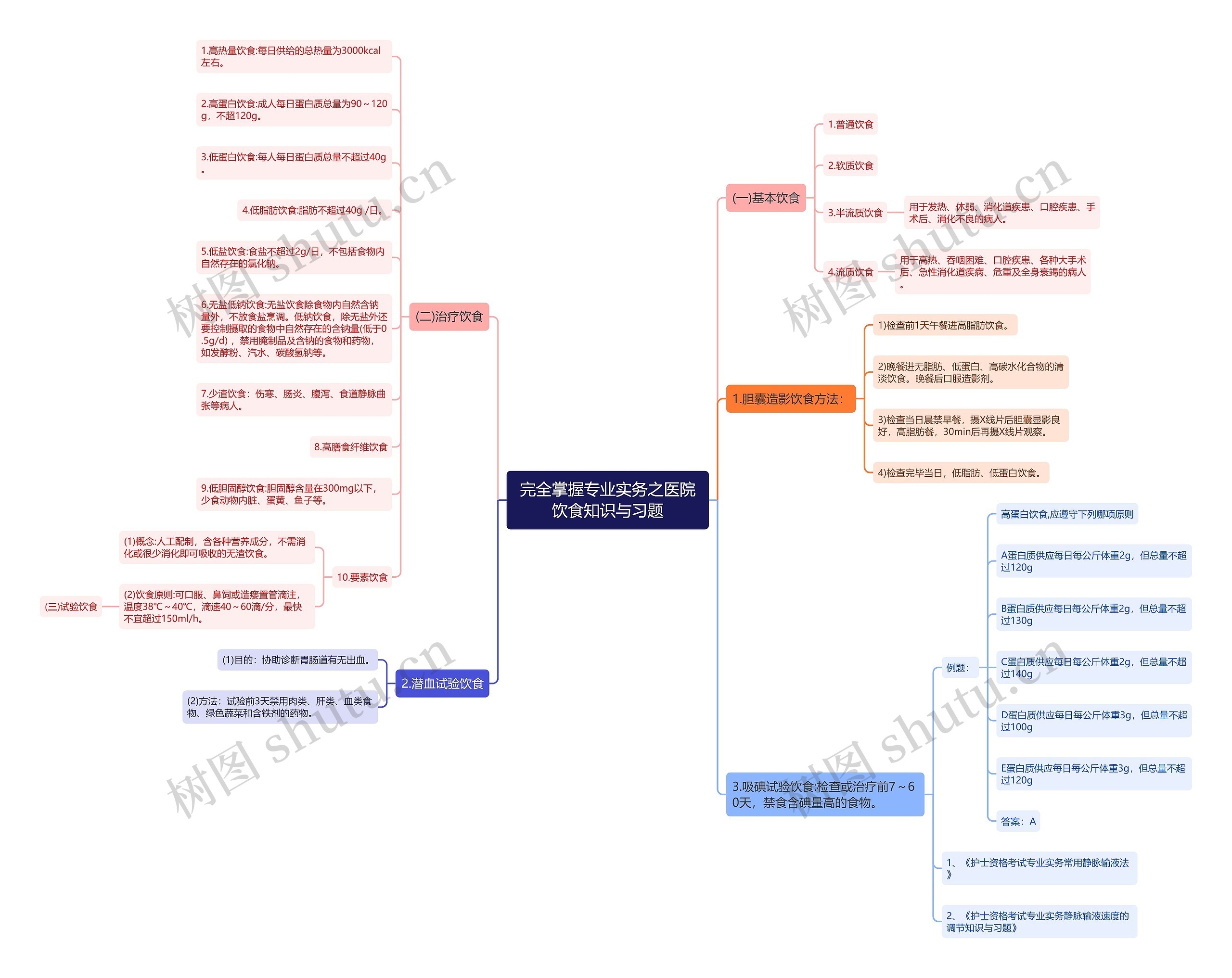 完全掌握专业实务之医院饮食知识与习题思维导图