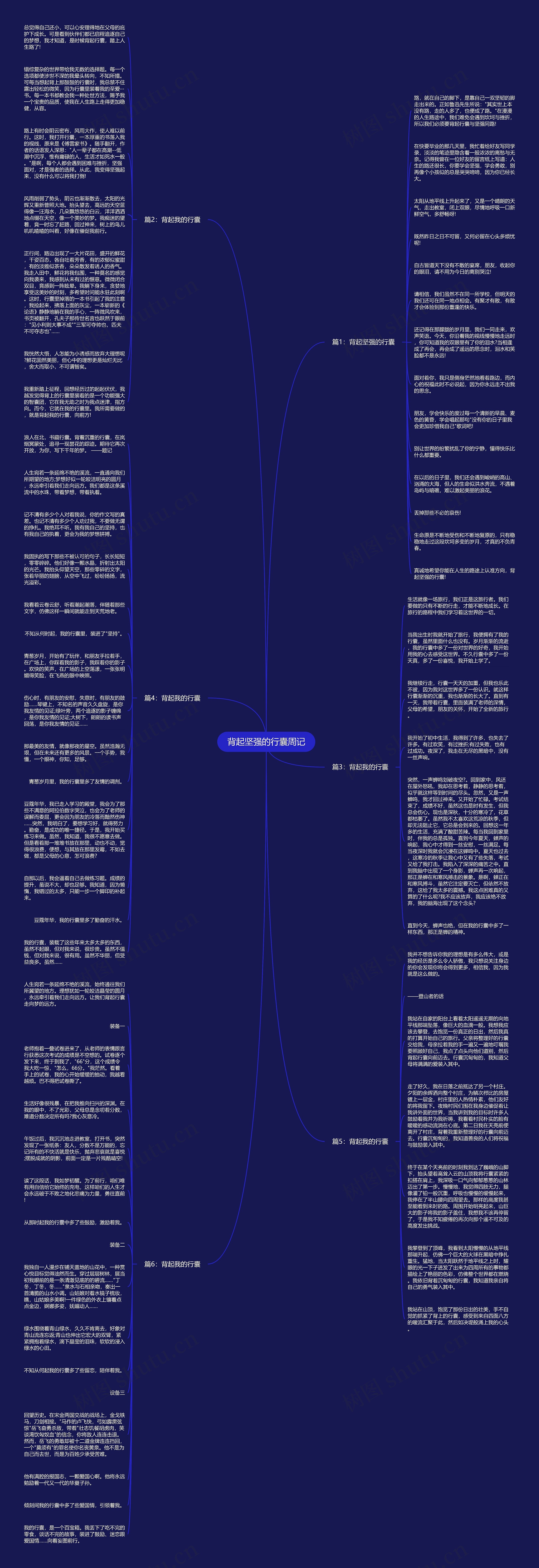背起坚强的行囊周记思维导图