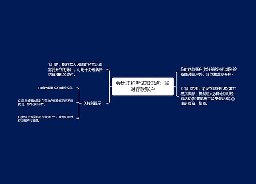 会计职称考试知识点：临时存款账户