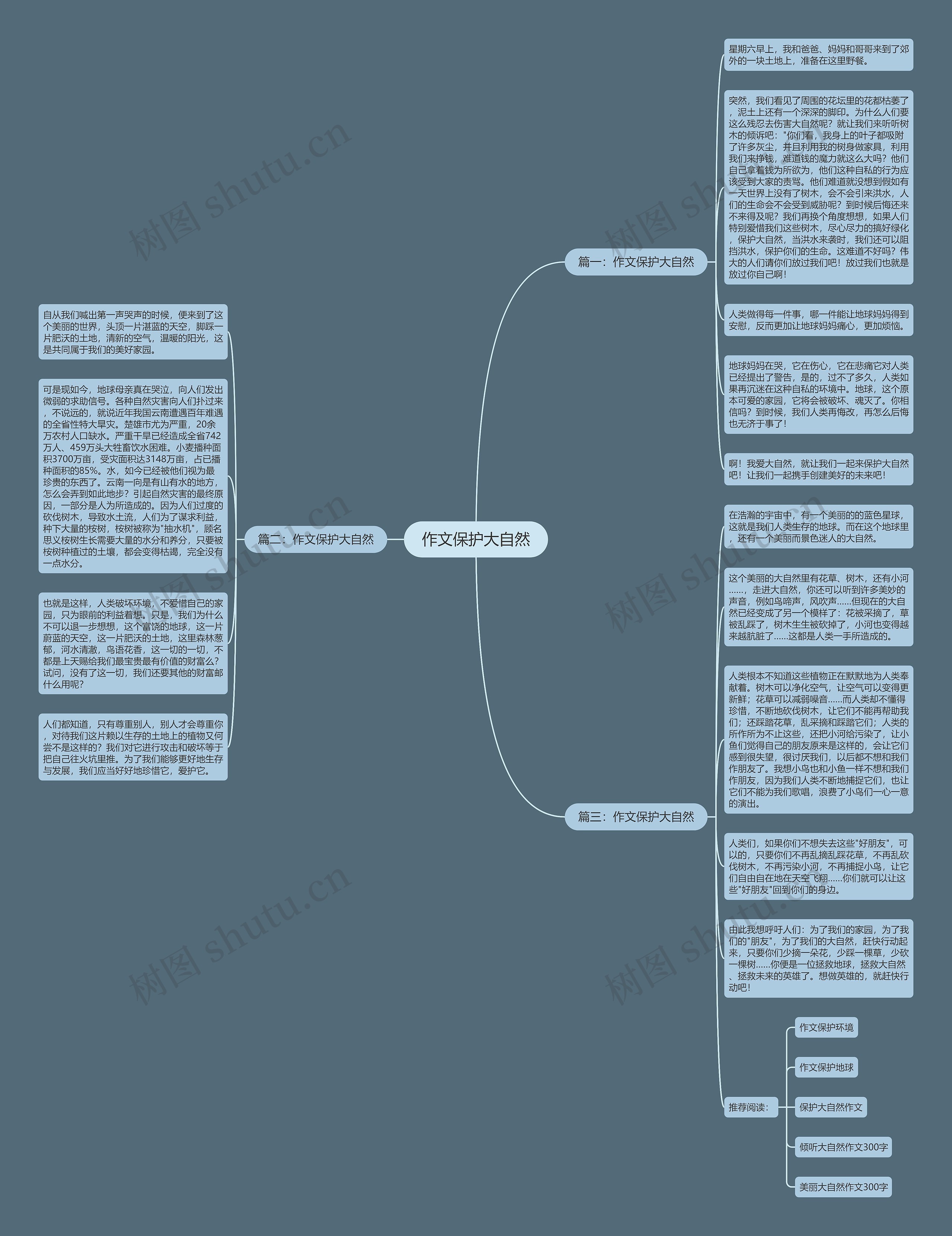 作文保护大自然思维导图