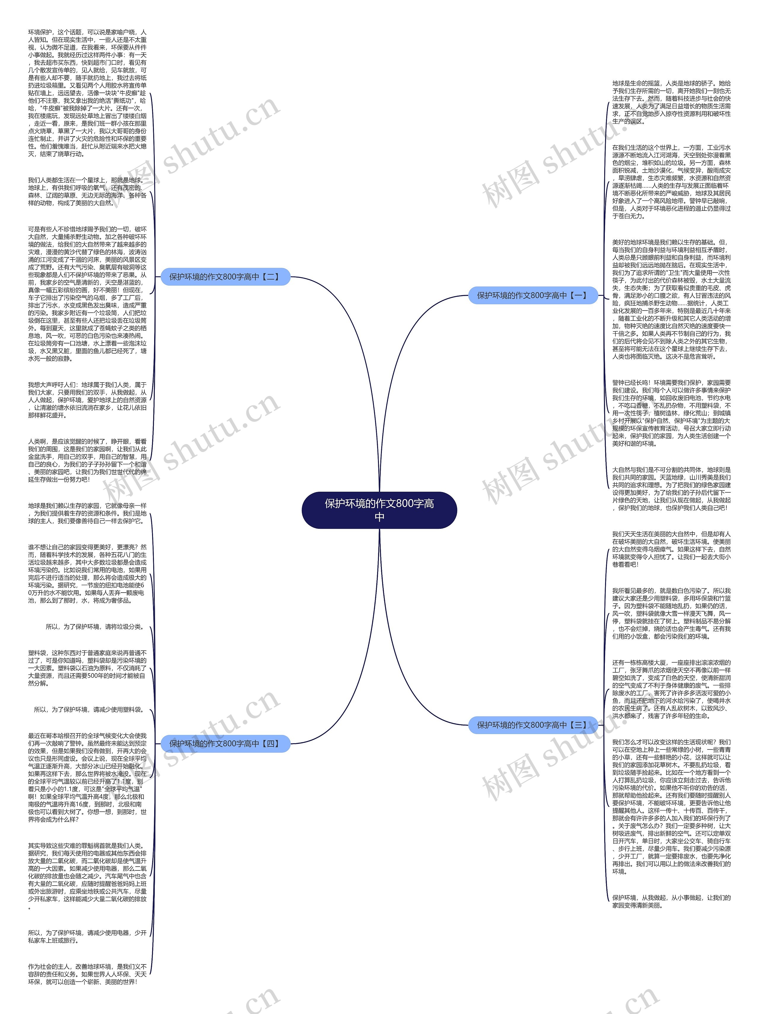 保护环境的作文800字高中思维导图