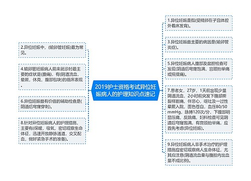 2019护士资格考试异位妊娠病人的护理知识点速记