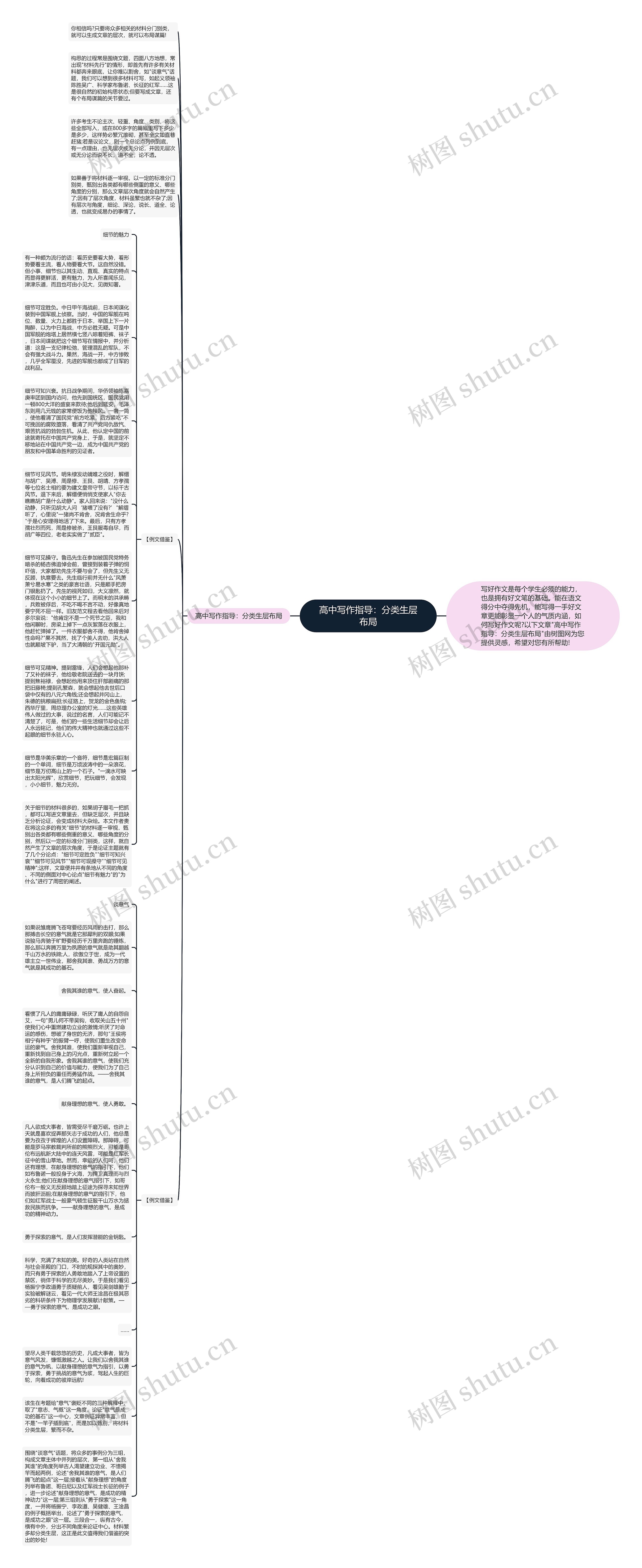 高中写作指导：分类生层布局思维导图