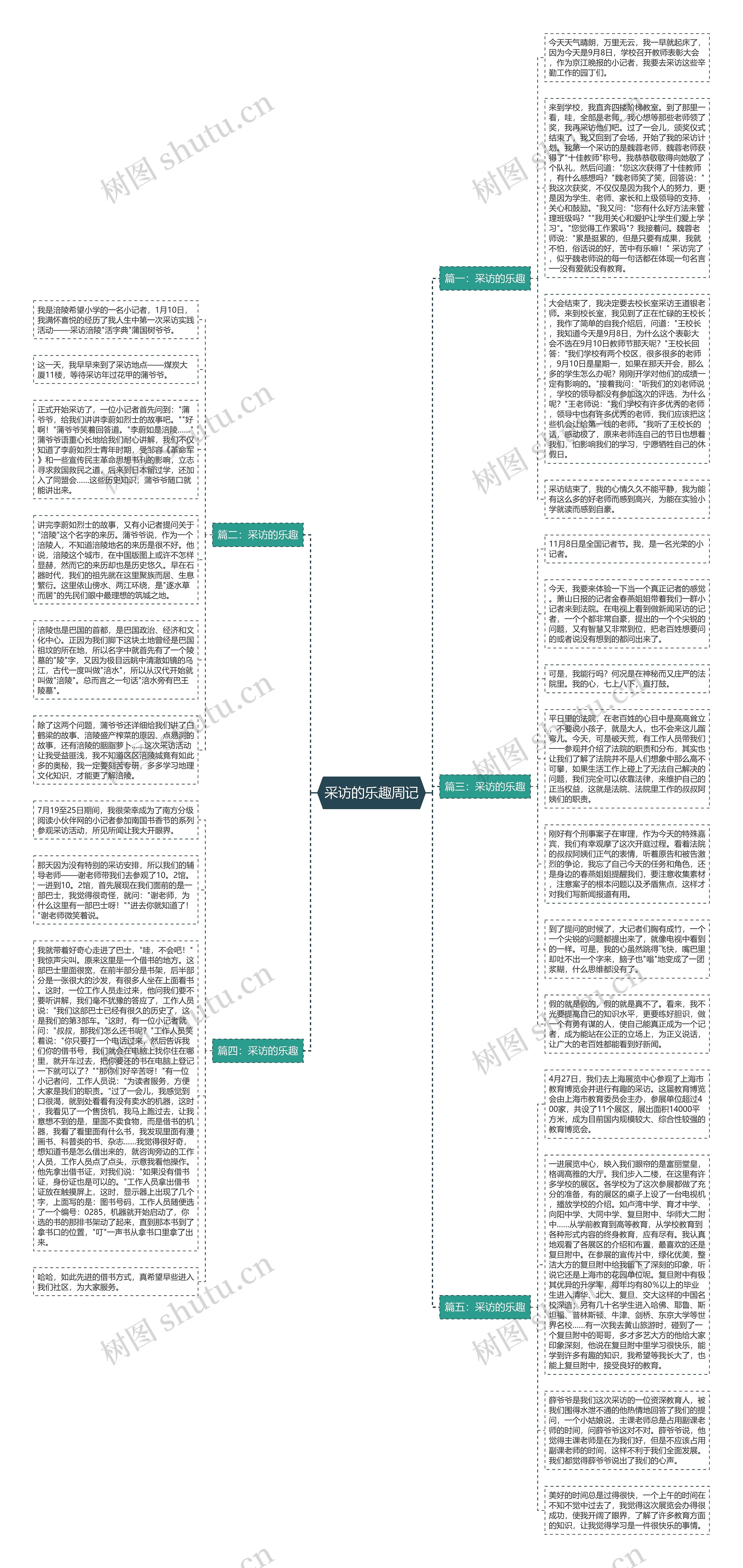 采访的乐趣周记思维导图