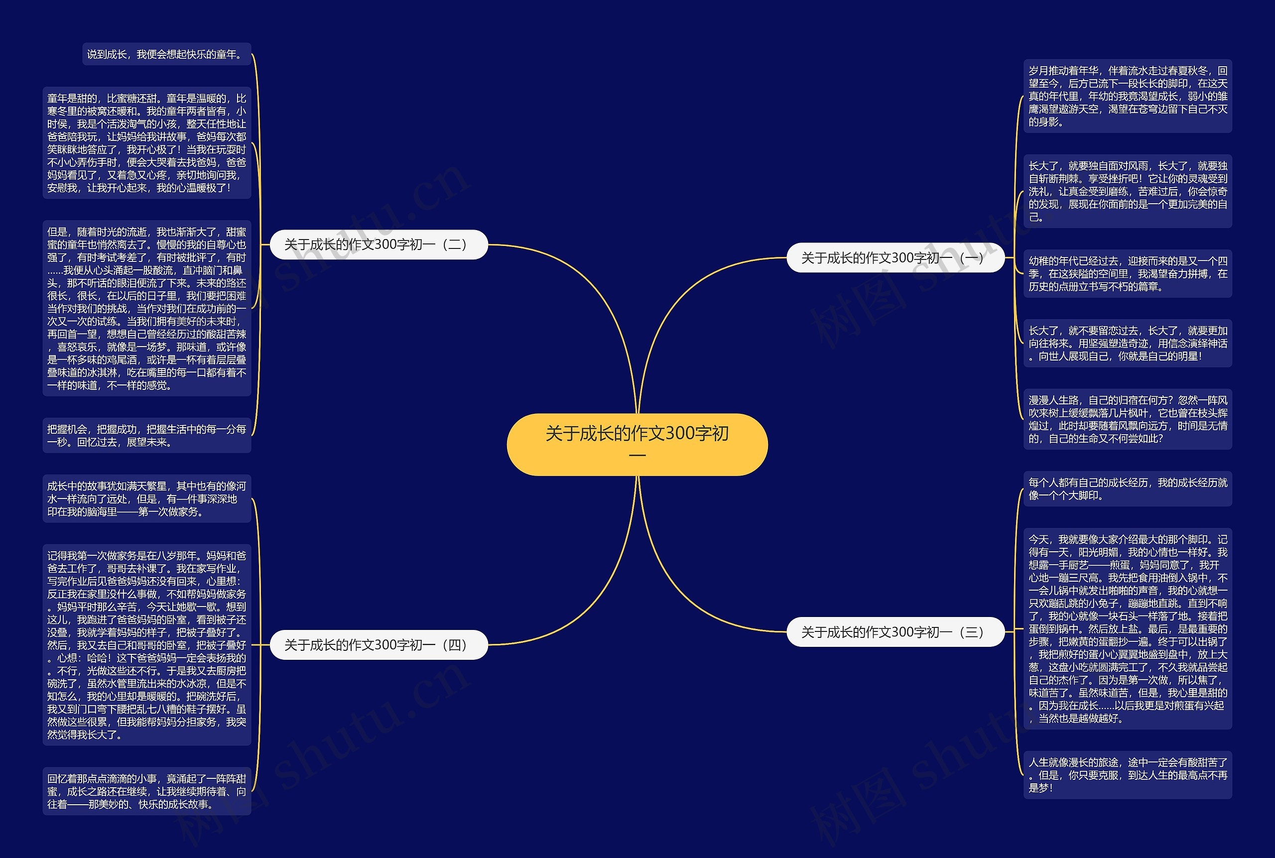 关于成长的作文300字初一思维导图